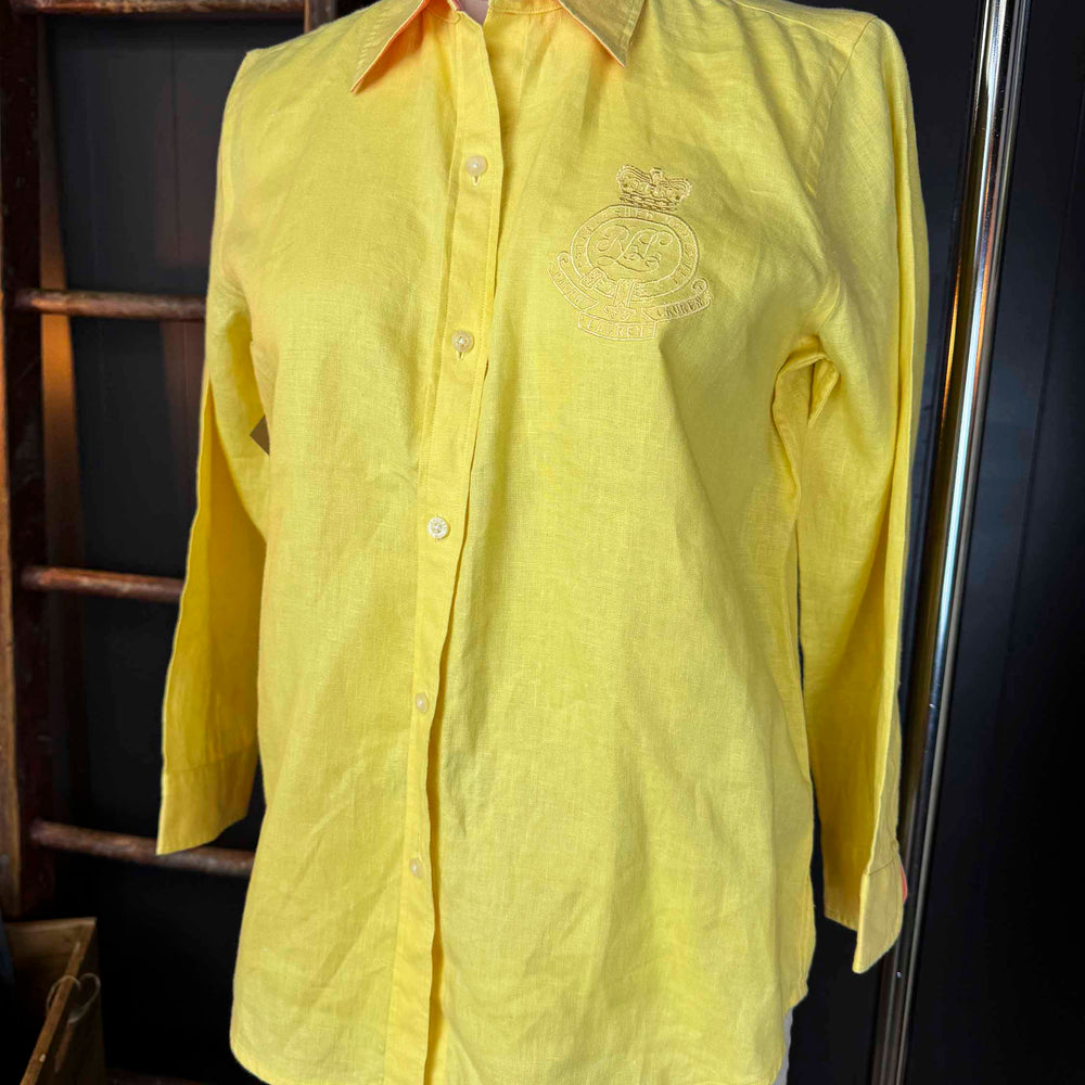 
                      
                        Pre-loved Lauren Ralph Lauren Yellow Linen Button Down Shirt - Size XS
                      
                    
