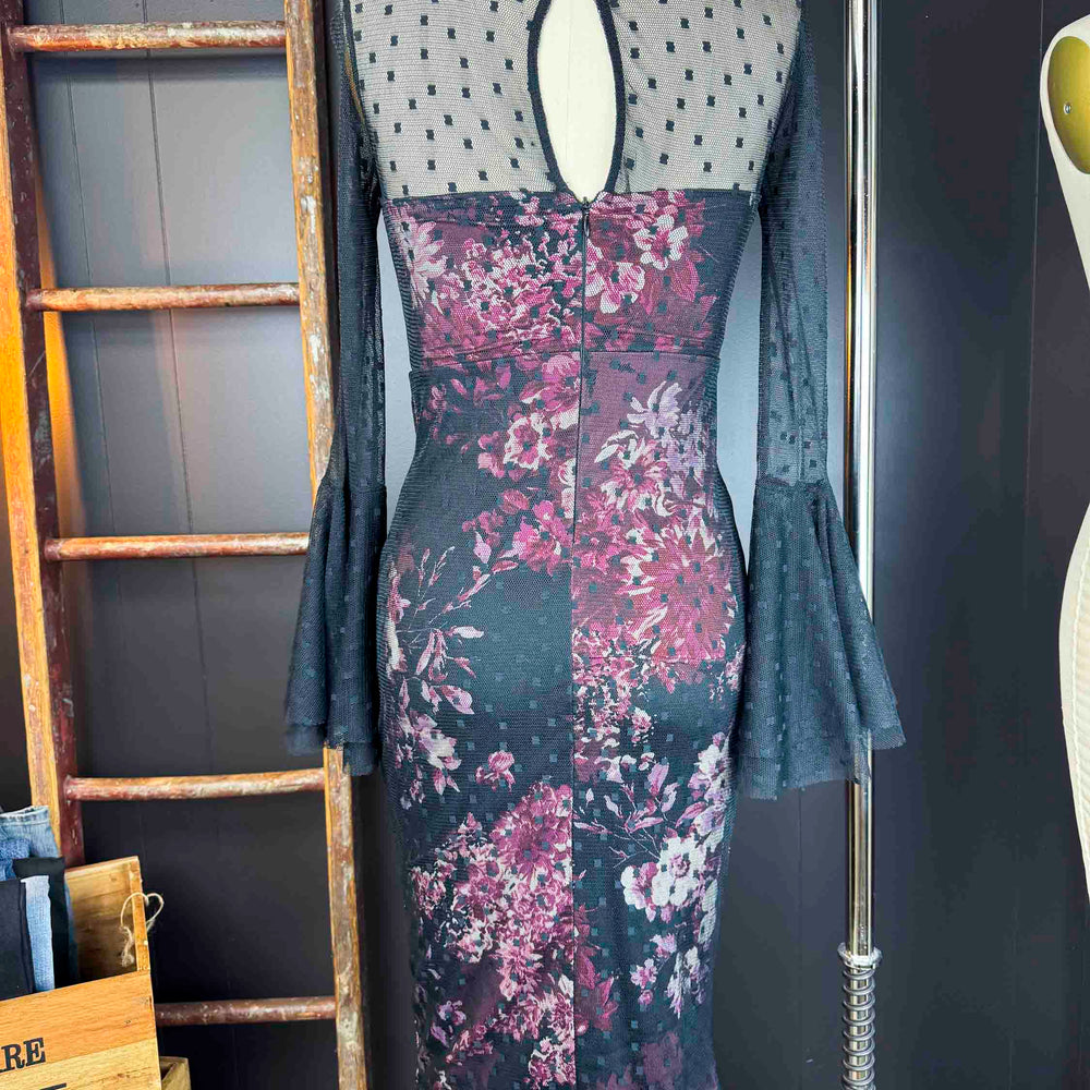 
                      
                        Pre-loved Black Mesh And Floral Dress - Size XS
                      
                    