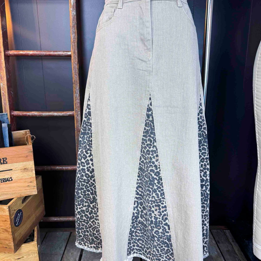 New Amber Leopard Peek-a-Boo Skirt