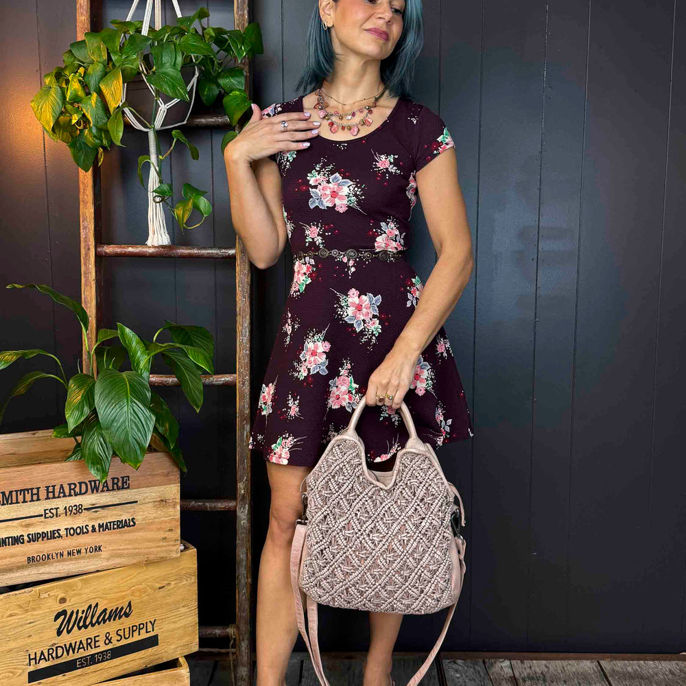 
                      
                        Pre-loved Maroon Floral Mini Dress - Size XS
                      
                    