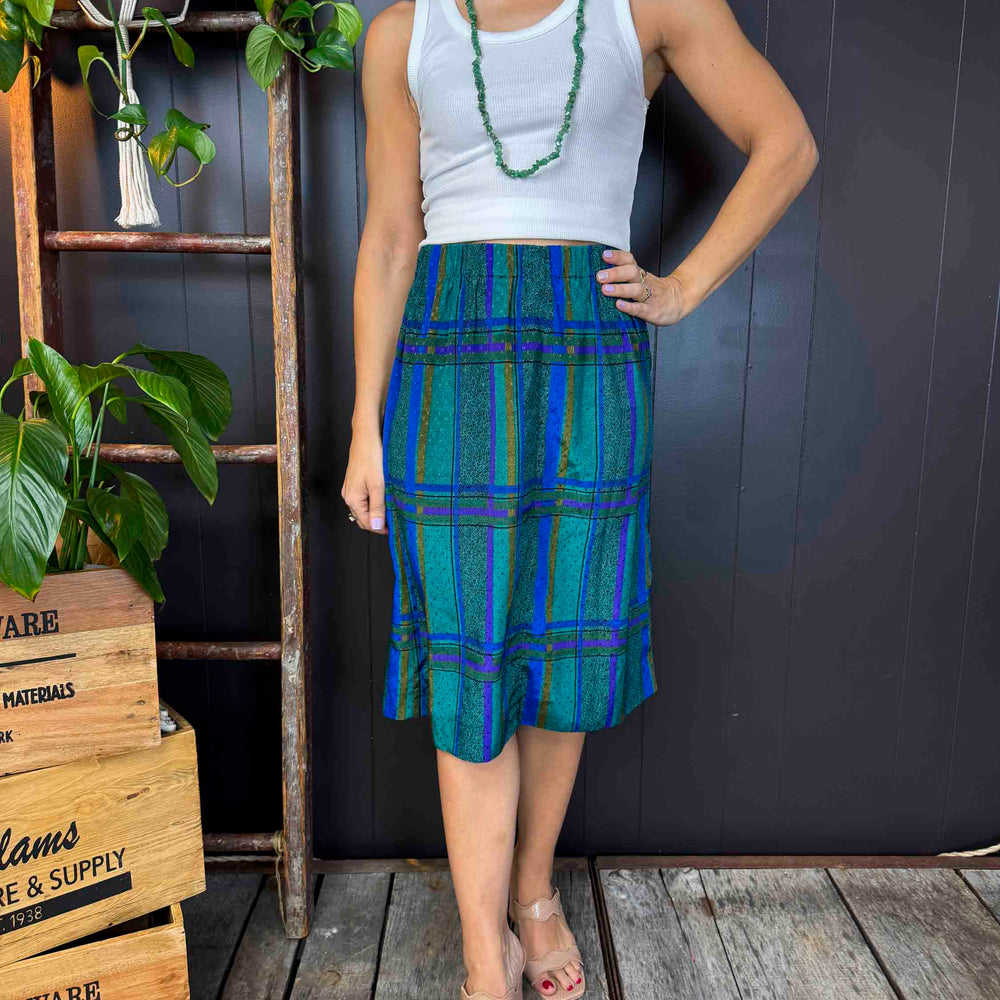 Vintage Handmade Plaid Skirt - Size S