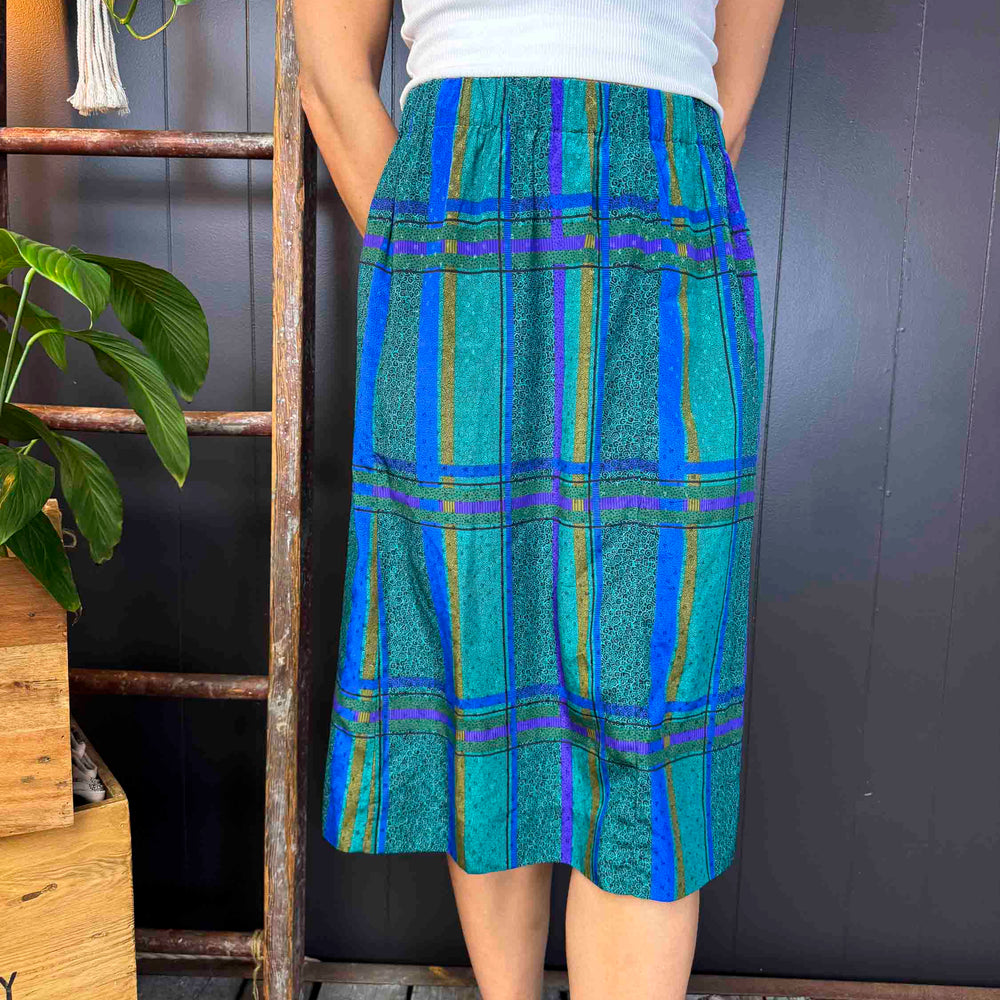 Vintage Handmade Plaid Skirt - Size S