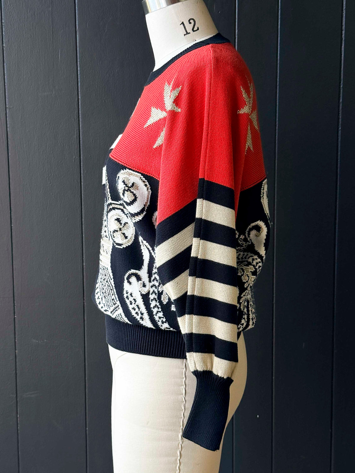 Vintage Laurèl Color Block 80’s Sweater - Size M