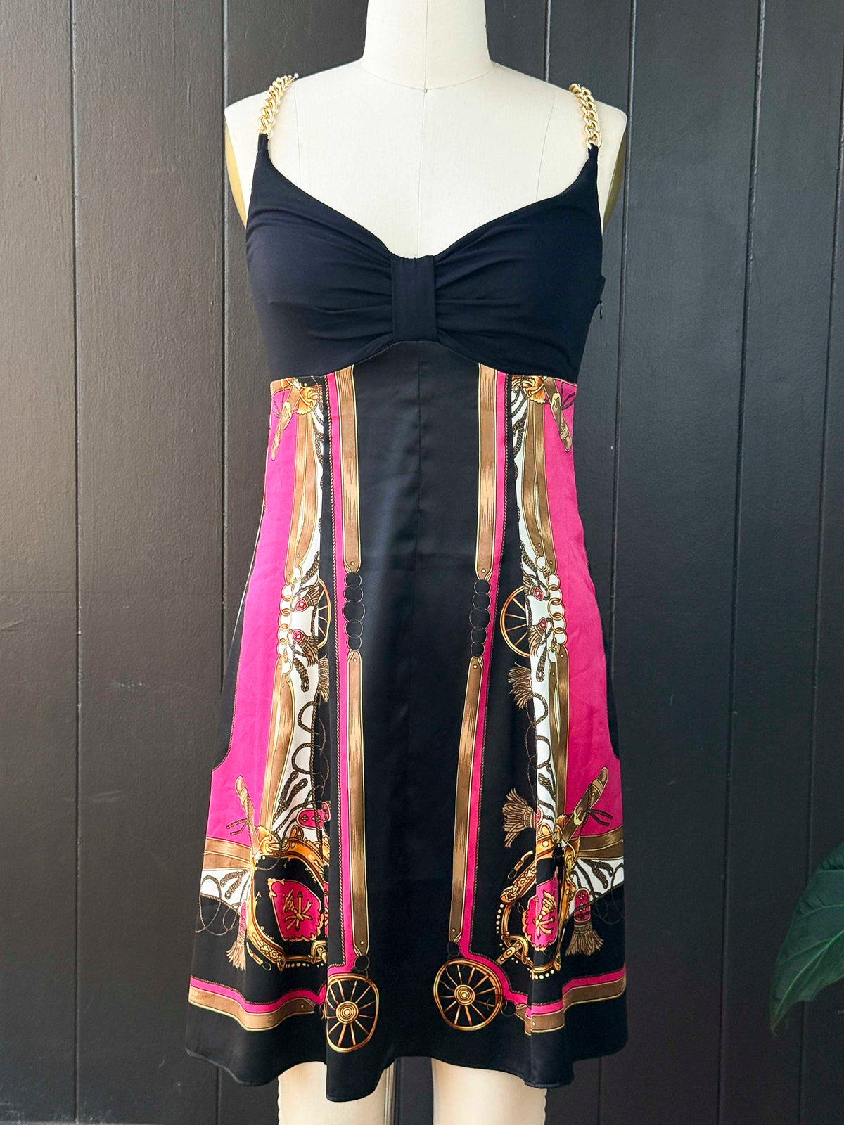 Pre-loved Y2 Andrea Behar A-Line Dress with Chain Straps - Size M (8)