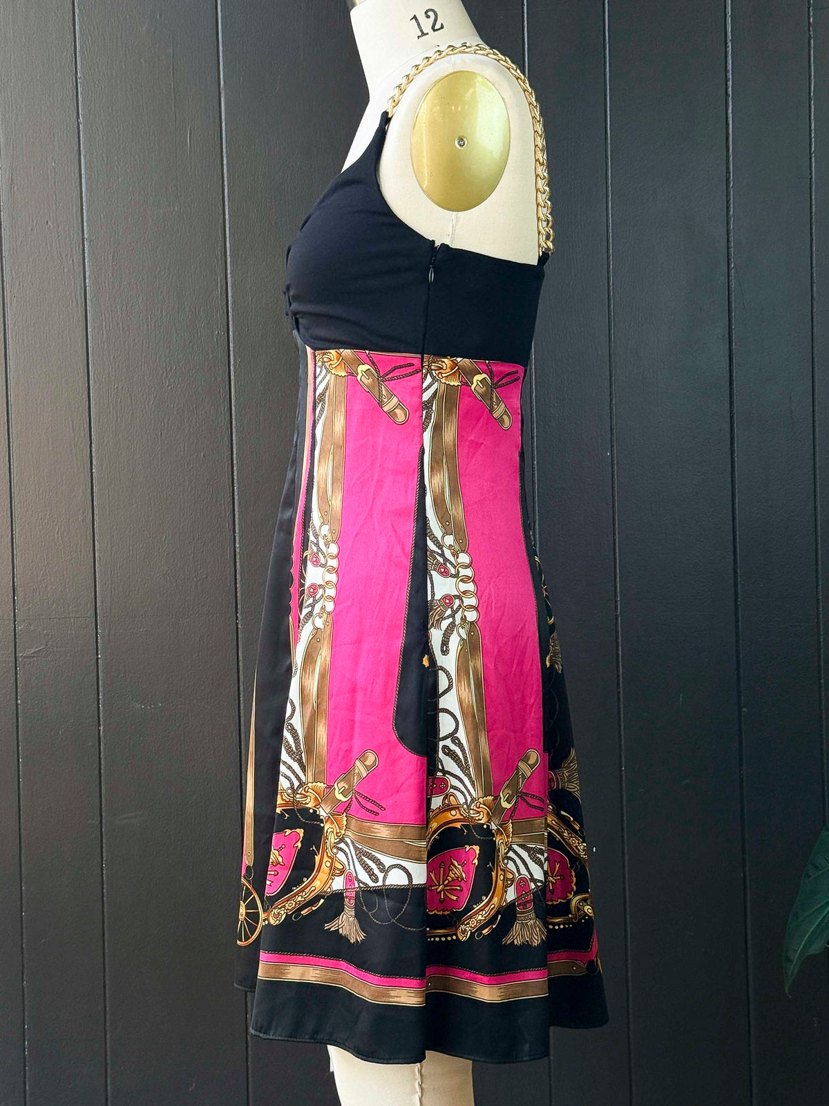 Pre-loved Y2 Andrea Behar A-Line Dress with Chain Straps - Size M (8)