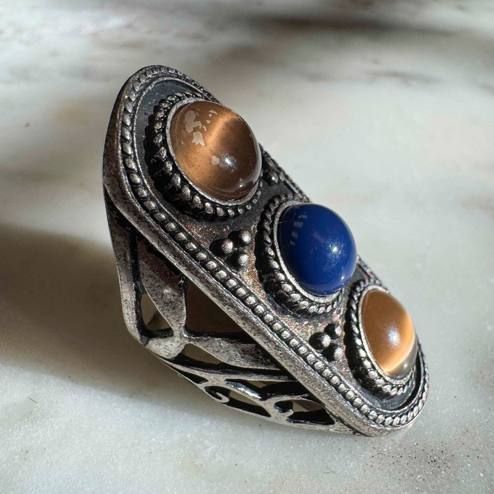 
                      
                        Triple Stone Boho Statement Ring - Size 7
                      
                    