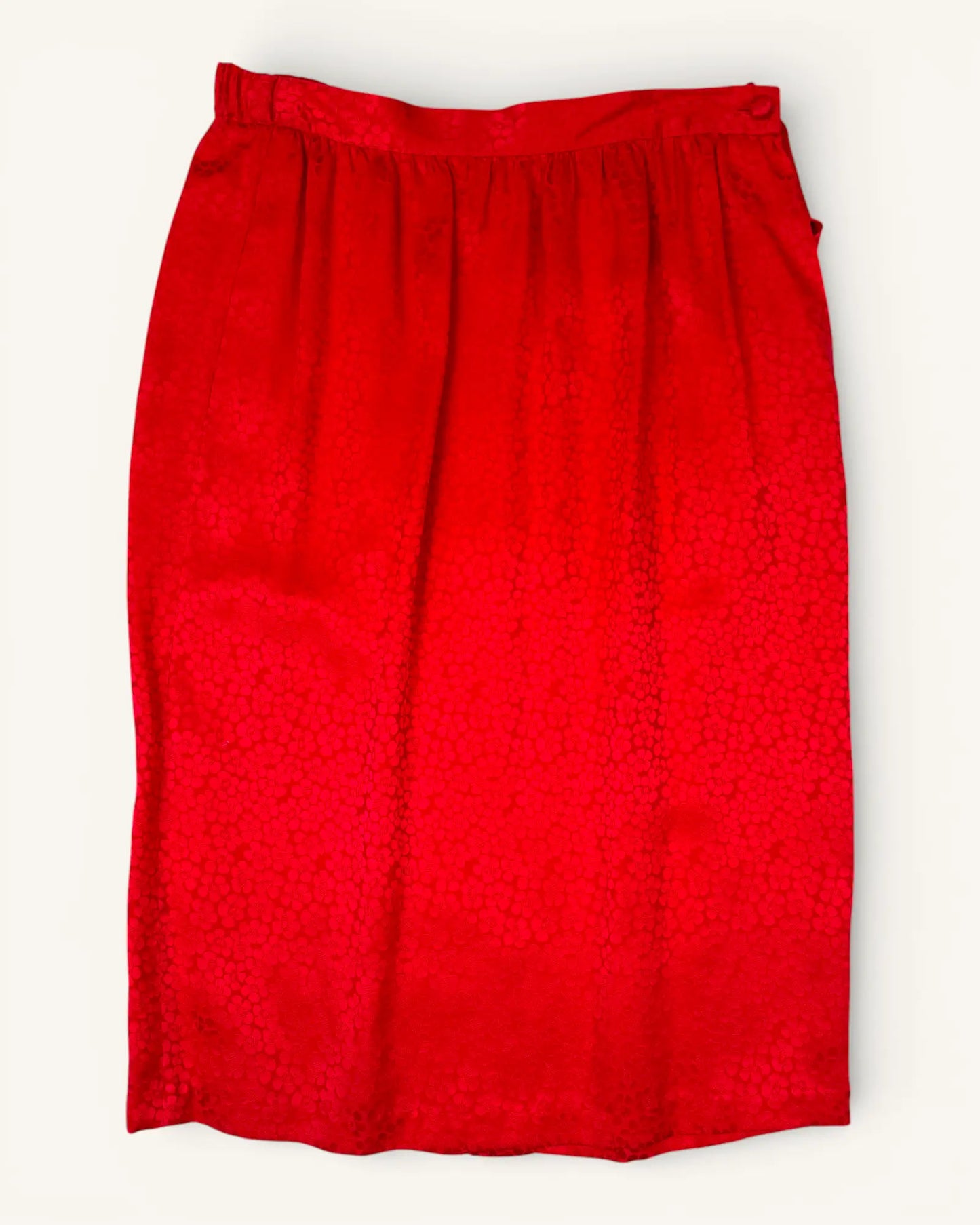 Vintage Argenti Red Silk Skirt - Size M