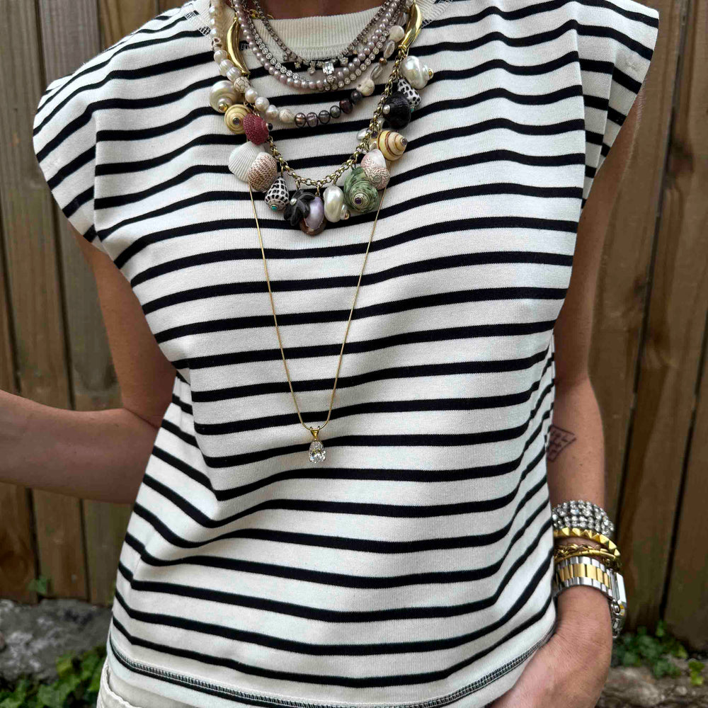 
                      
                        New Striped Sleeveless Top
                      
                    