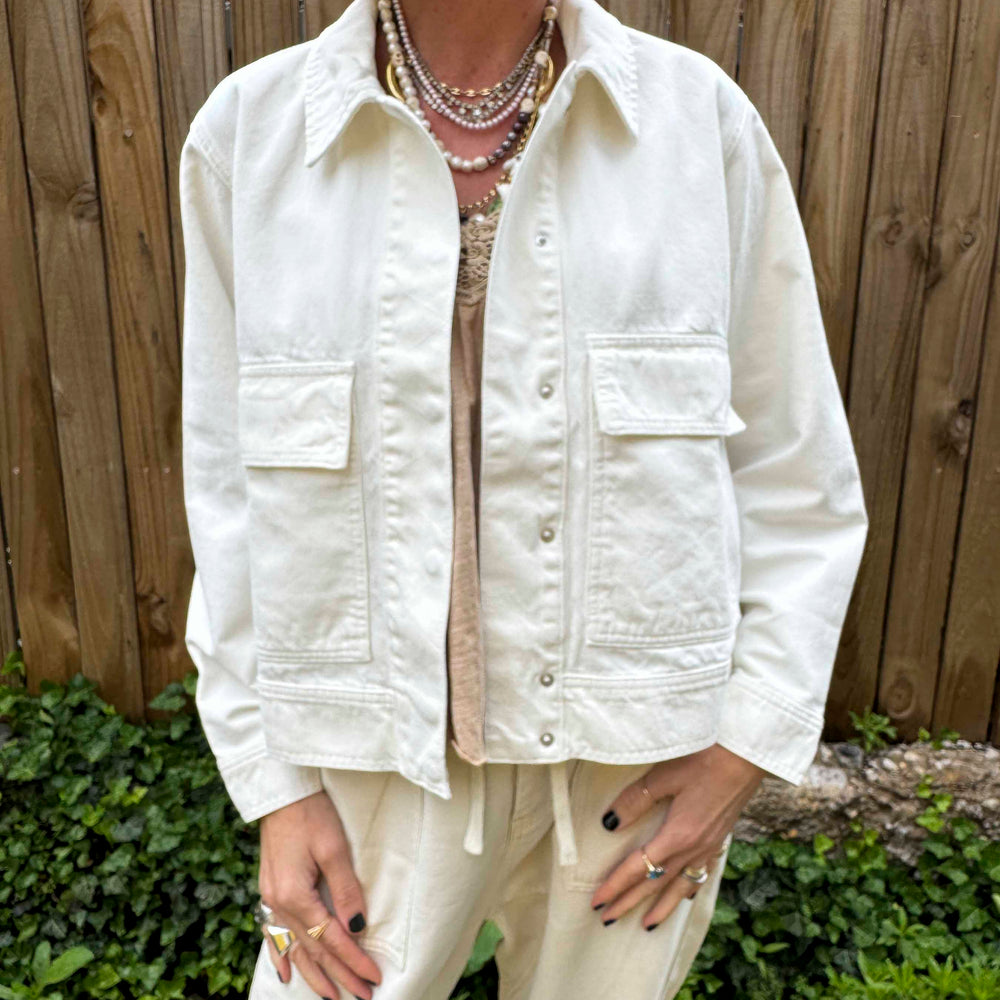 
                      
                        New Washed Cotton Jacket - White
                      
                    