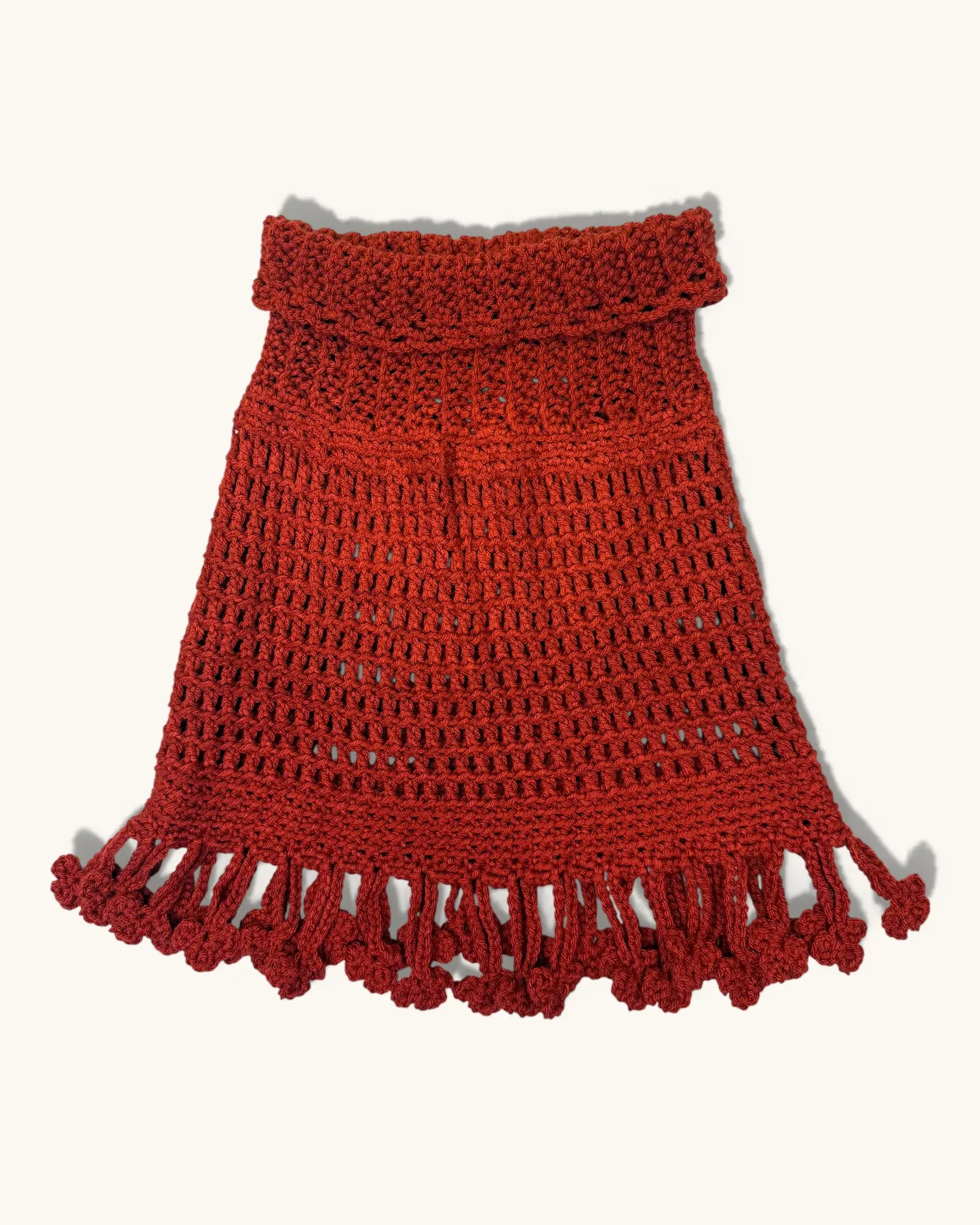 Pre-loved Orange Knit Shoulder Shawl - Size O/S