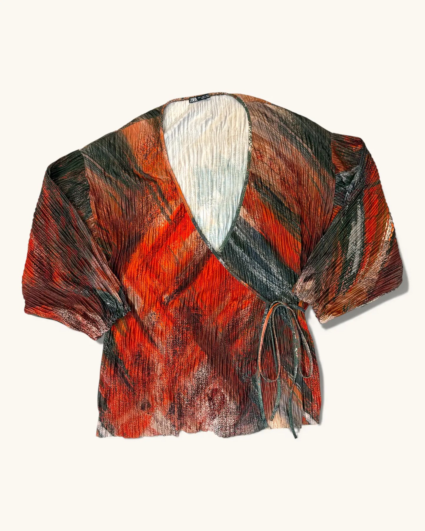 Pre-loved Pleated Wrap Top - Size S