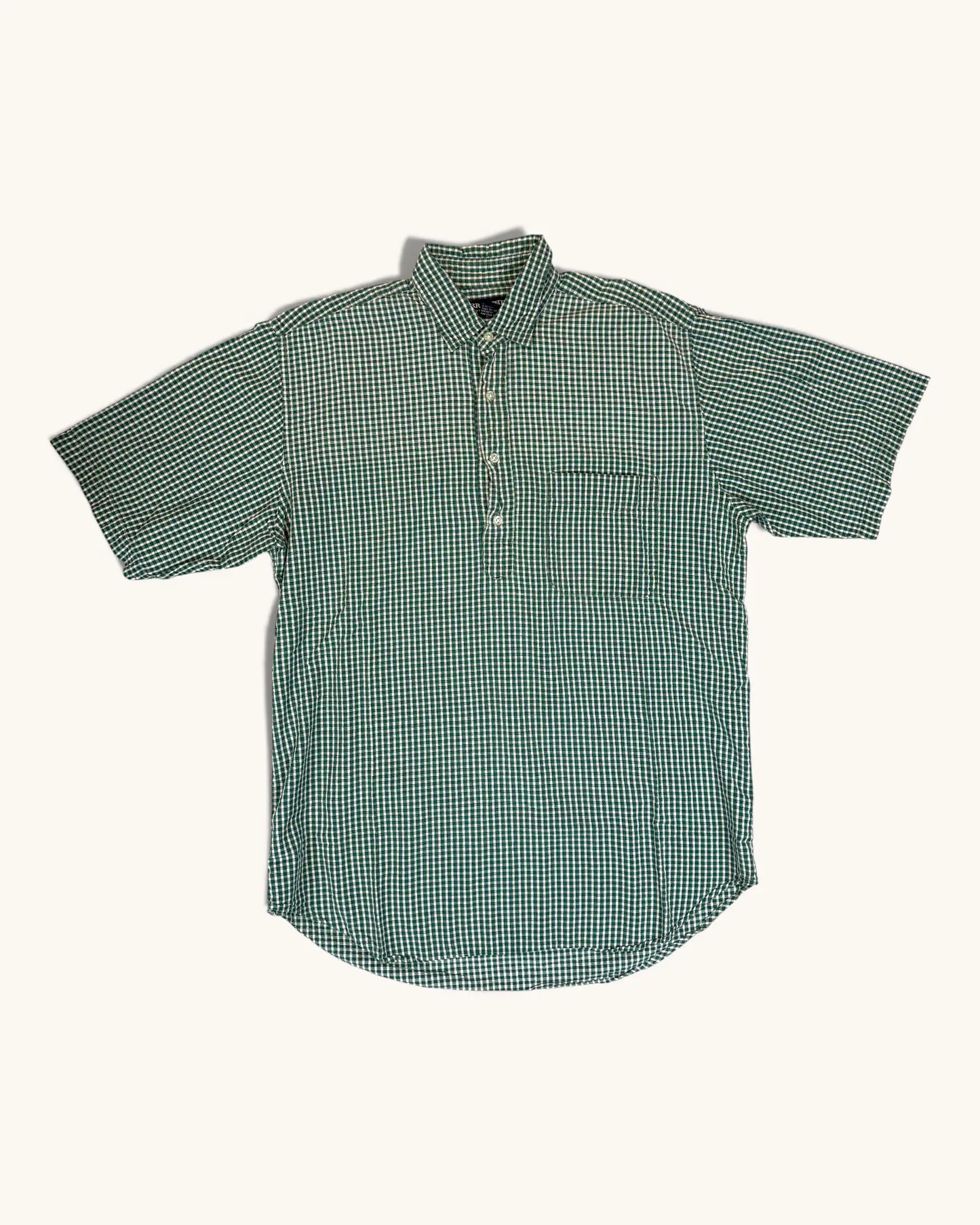 Pre-loved Britches Cotton Green Seersucker 4 Button Shirt - Size L