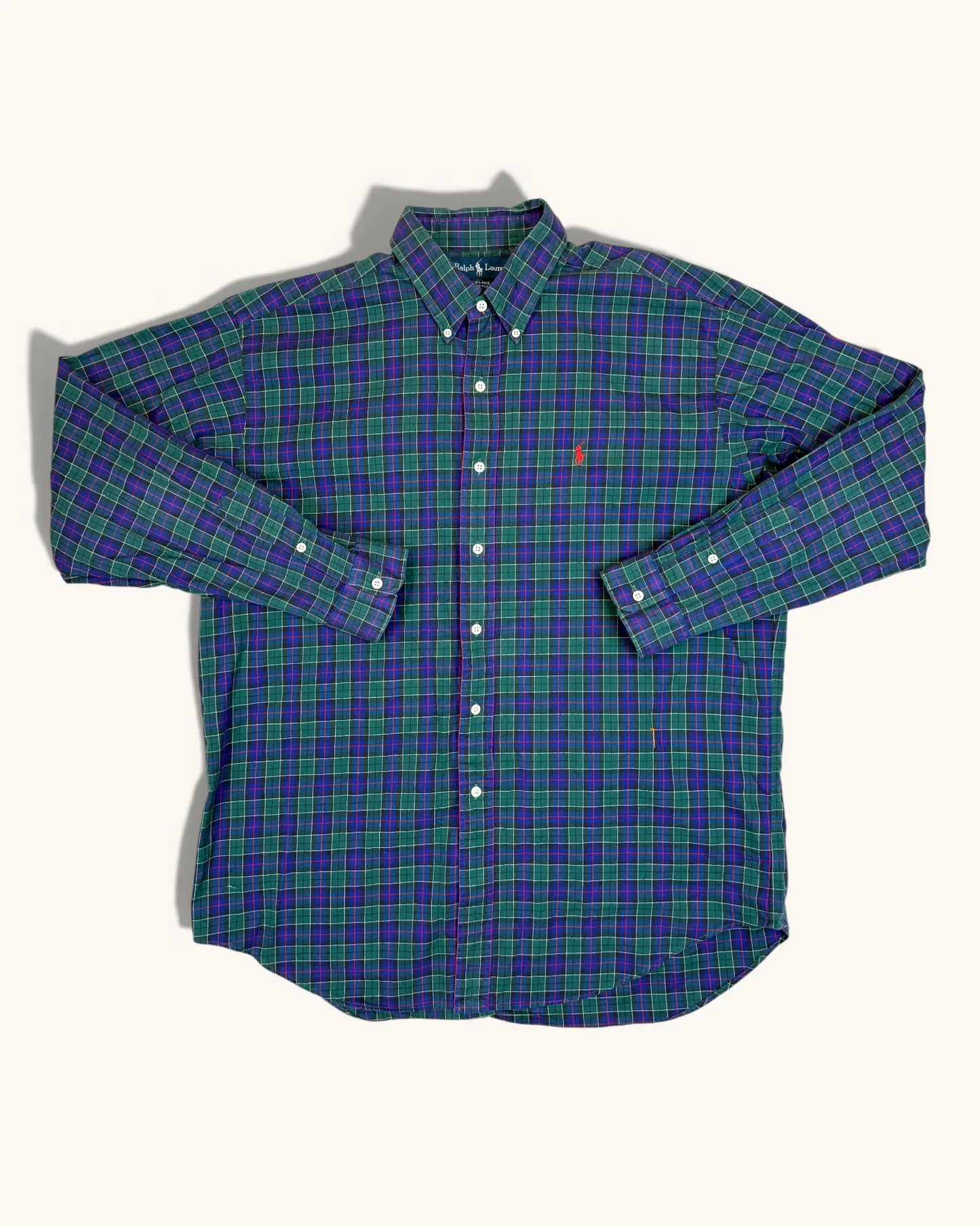 Pre-loved Ralph Lauren Classic Cotton Plaid Shirt - Size L