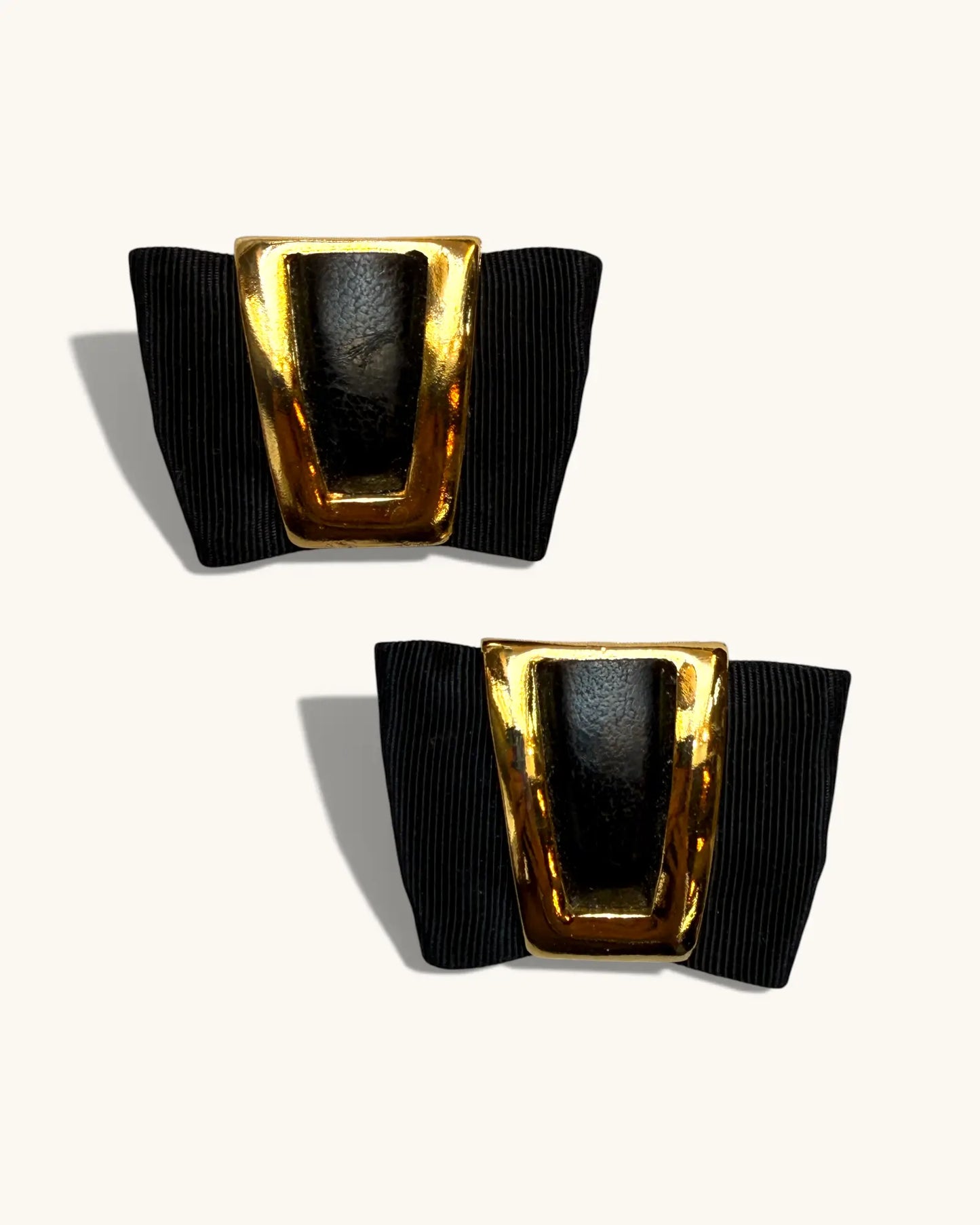 Vintage Black Ribbon Shoe Clips