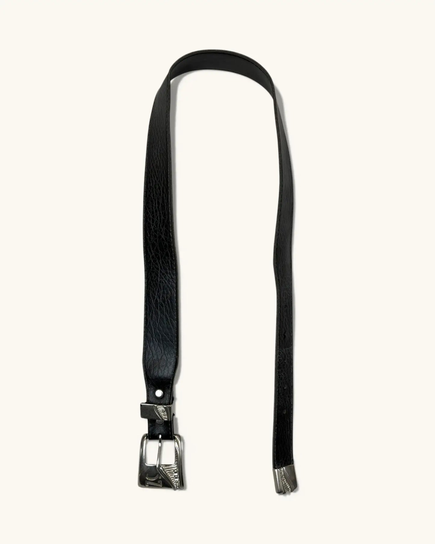 Vintage Black Leather Belt