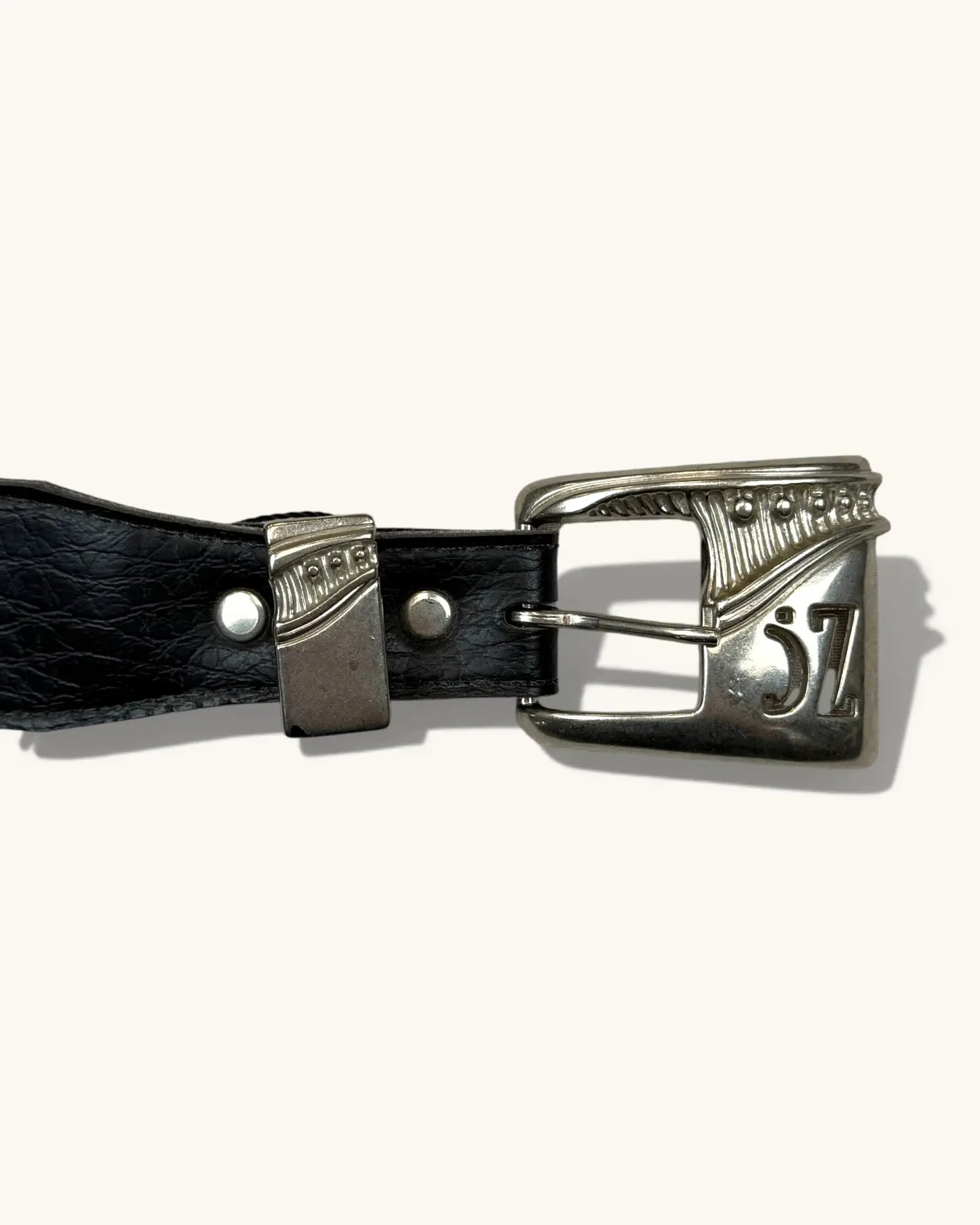 Vintage Black Leather Belt