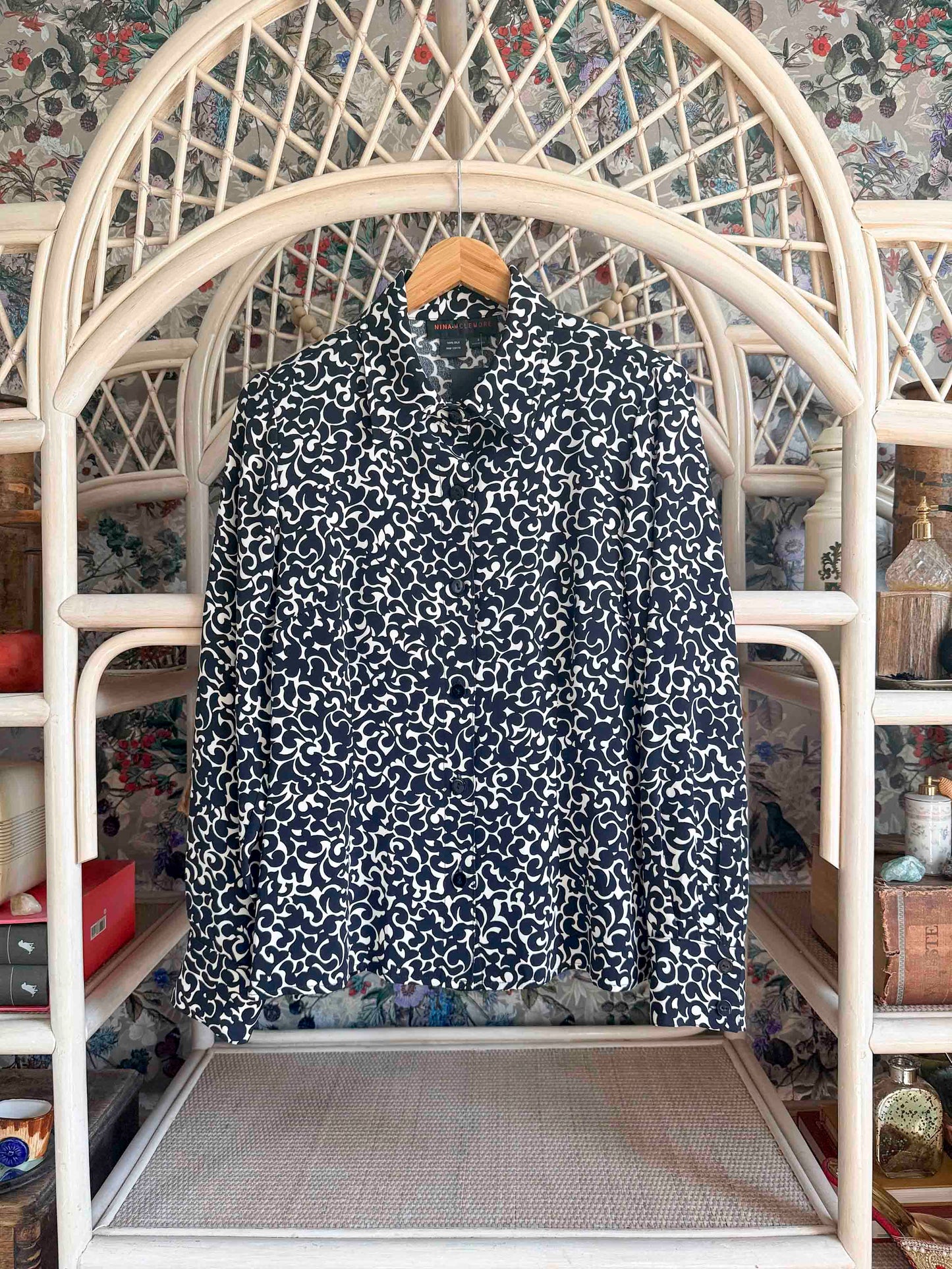 Luxury Pre-Loved 100% Silk Nina Mclemore Top - Size M