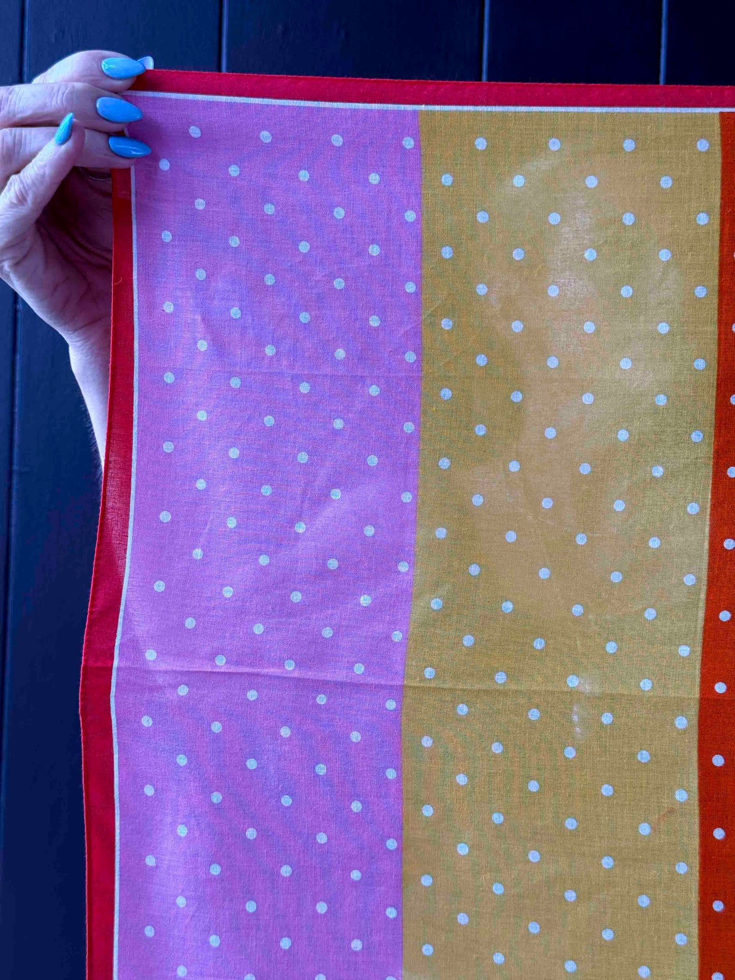 Pre-loved Multicolor & White Polka Dot Ben Goodman 100% Cotton Scarf