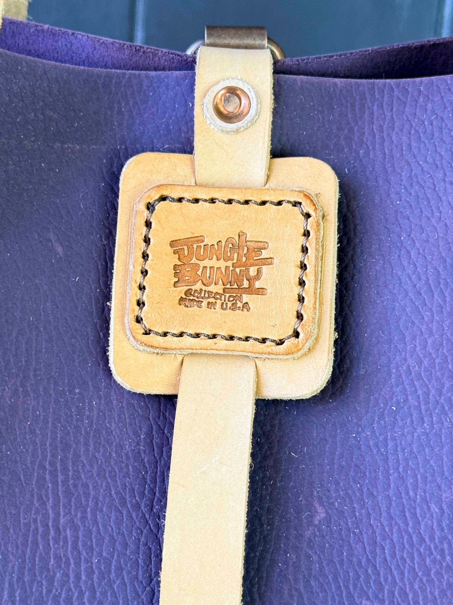 Handmade Jungle Bunny Purple Leather Handbag
