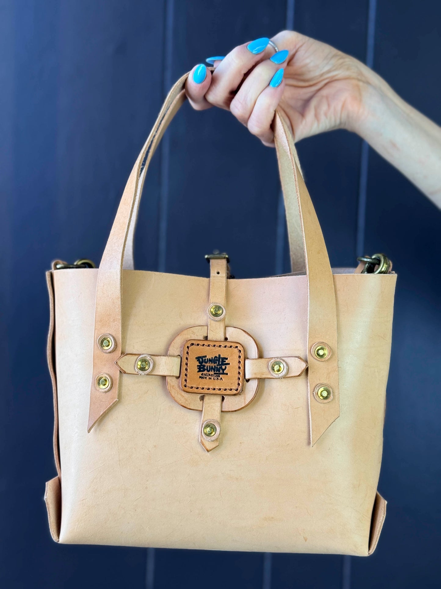 Handmade Jungle Bunny Beige Leather Handbag