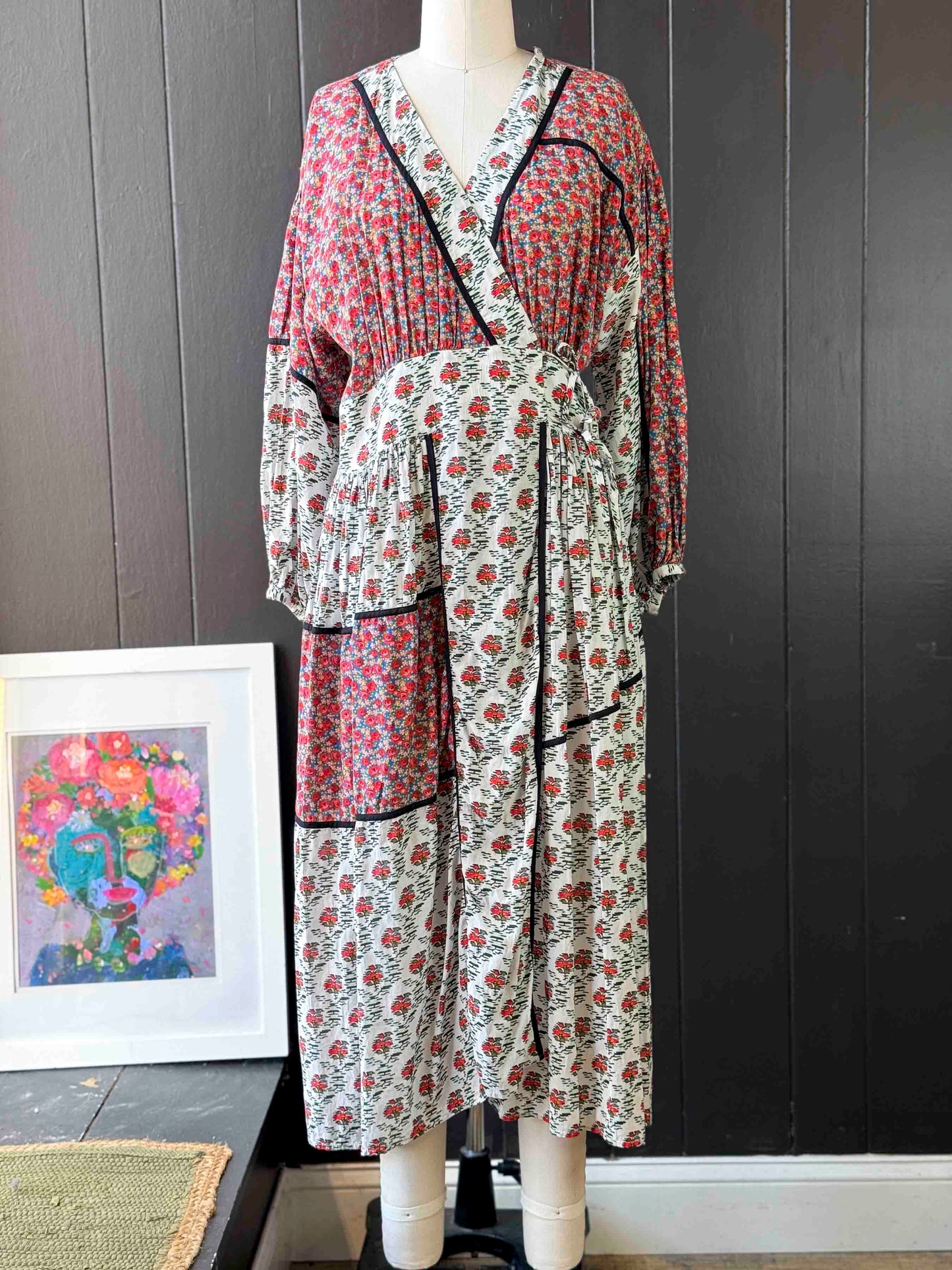 Pre-loved Rhode Floral Wrap Midi Dress - Size S