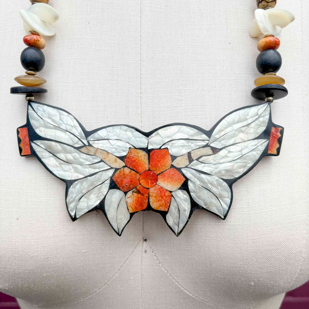
                      
                        Vintage Mother of Pearl & Stone Necklace
                      
                    