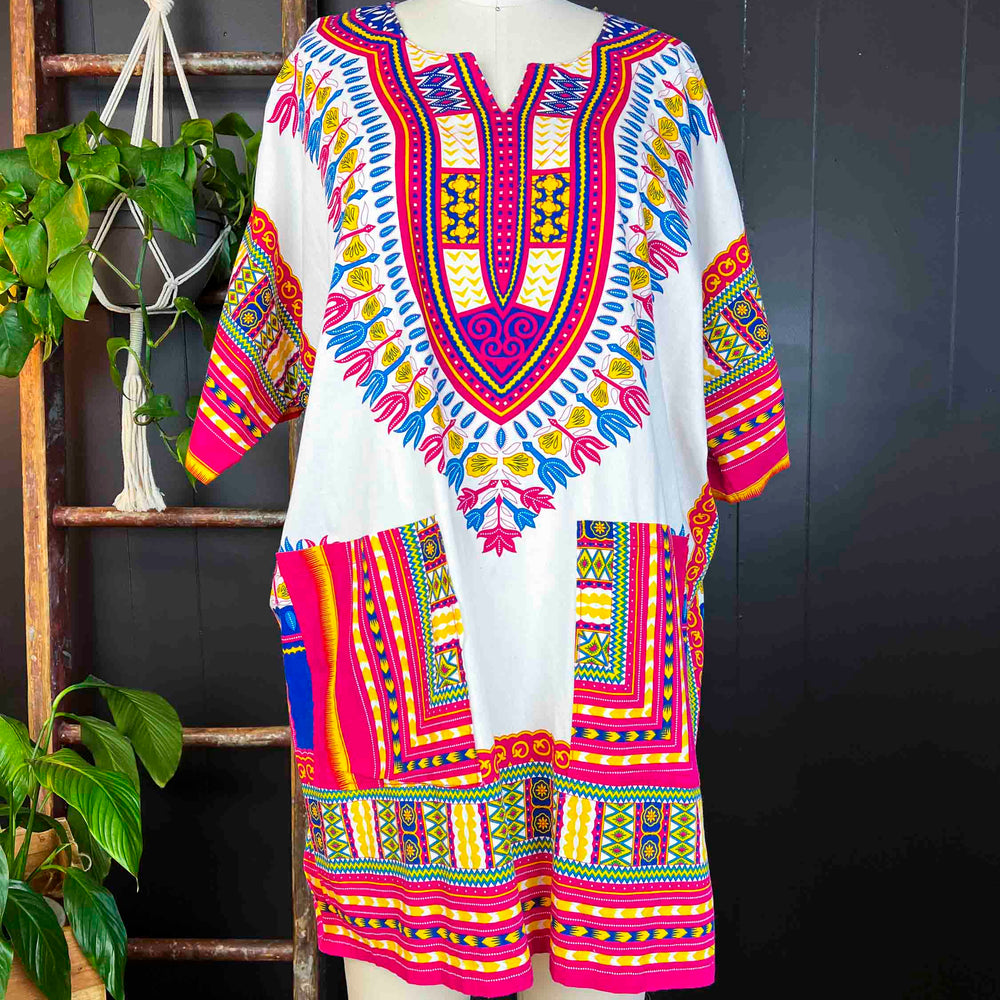 Pre-loved Traditional Thai Dashiki Mini Dress - Size O/S
