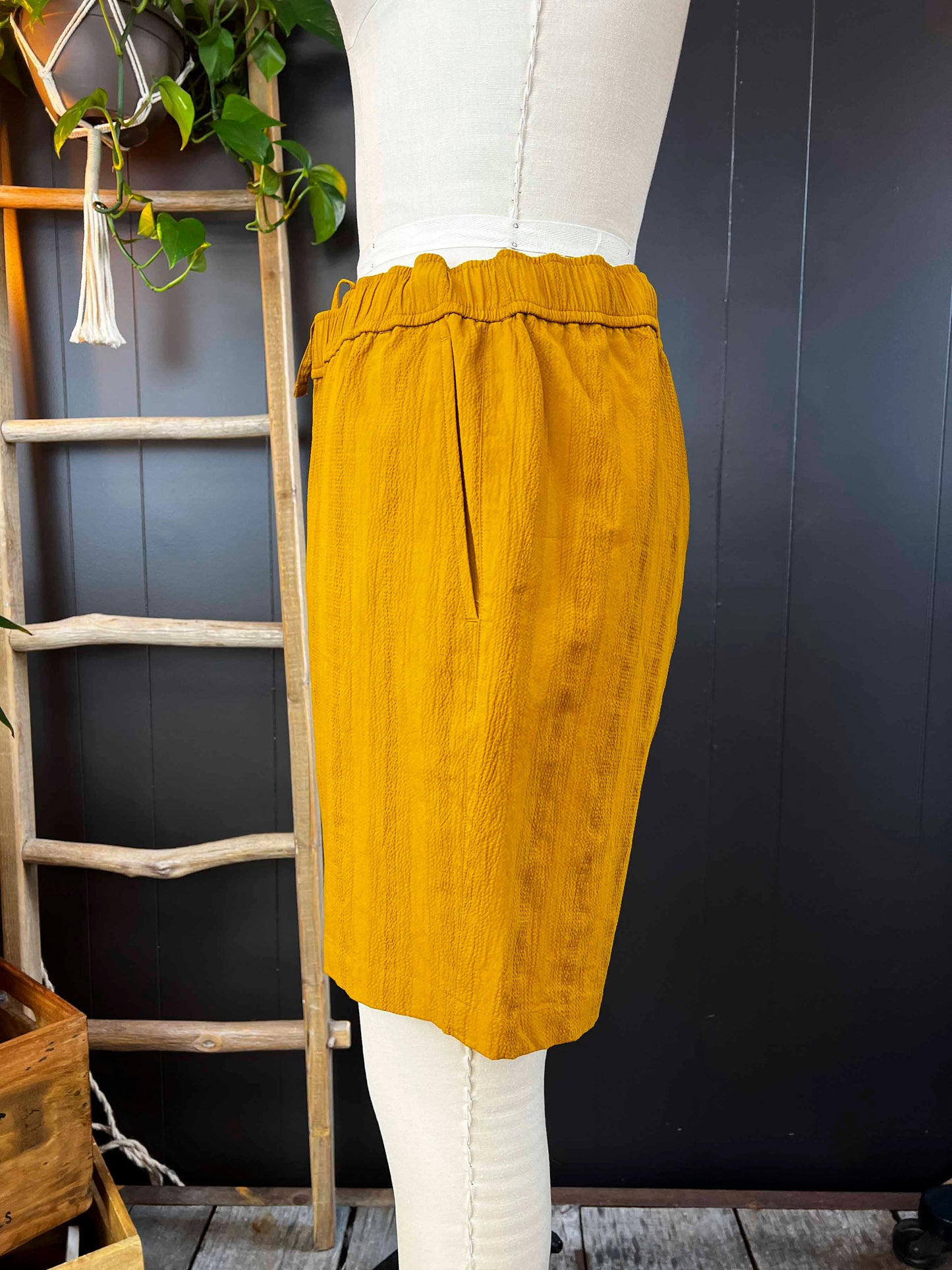 Pre-loved Mustard Drawstring Shorts - Size L