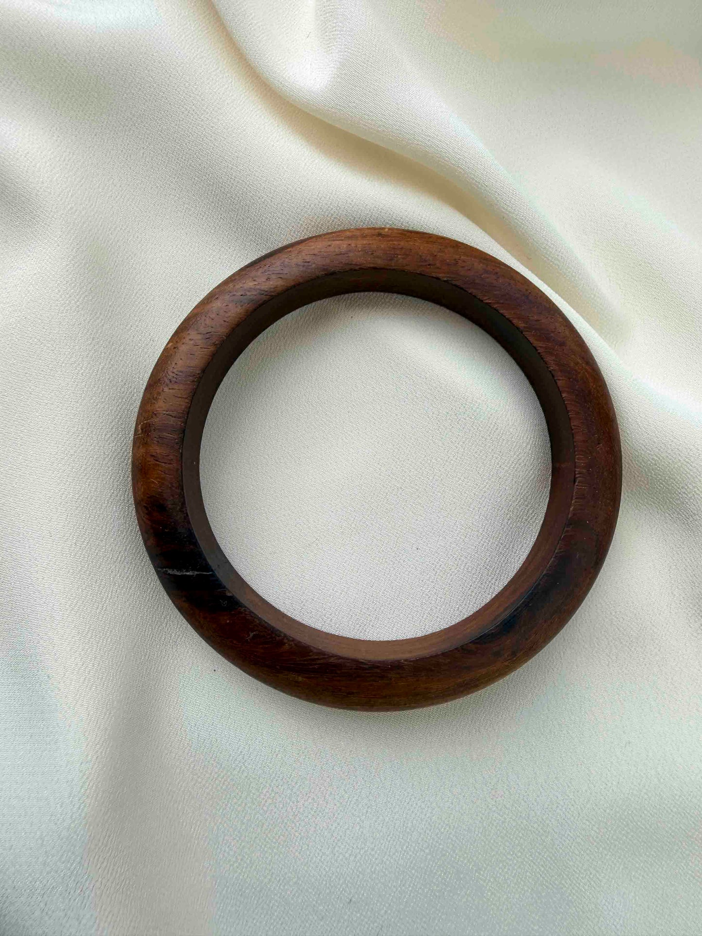 Vintage Wooden Bangle With Gold Lined Center
