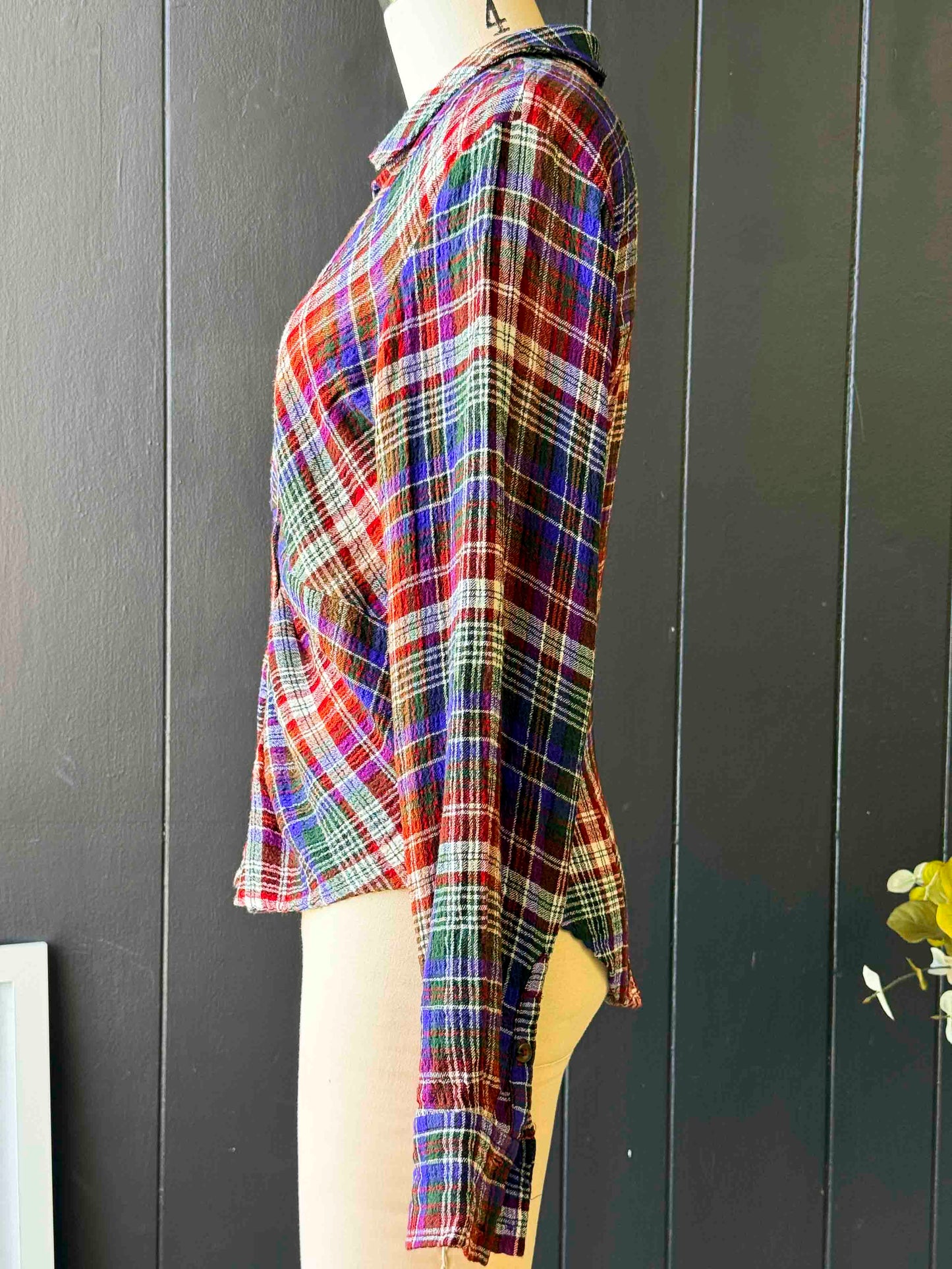 Preloved Pilcro Plaid Button Down Blouse - Size S