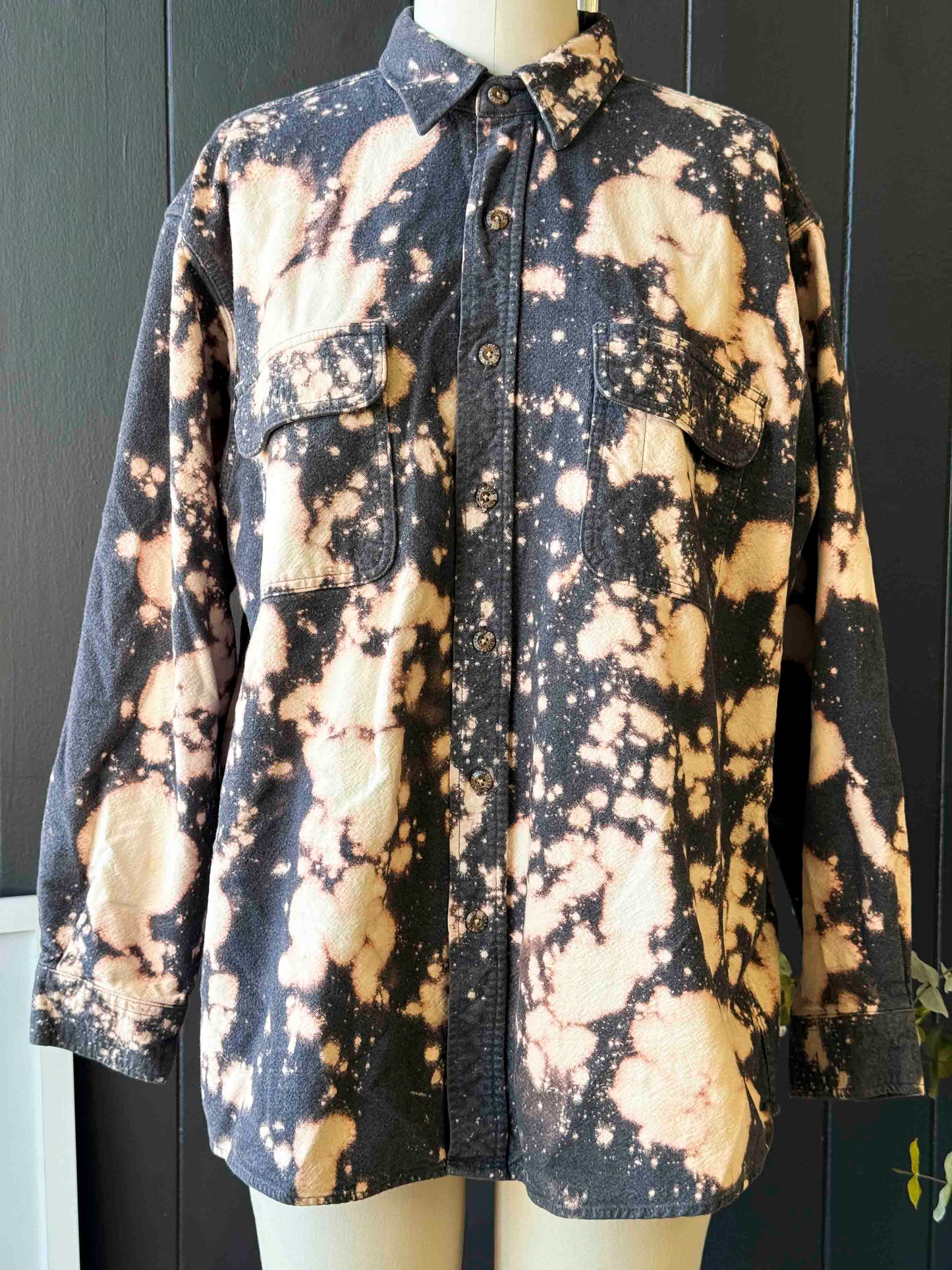 Vintage Field & Stream Bleach Splatter Cotton Shirt - Size XL