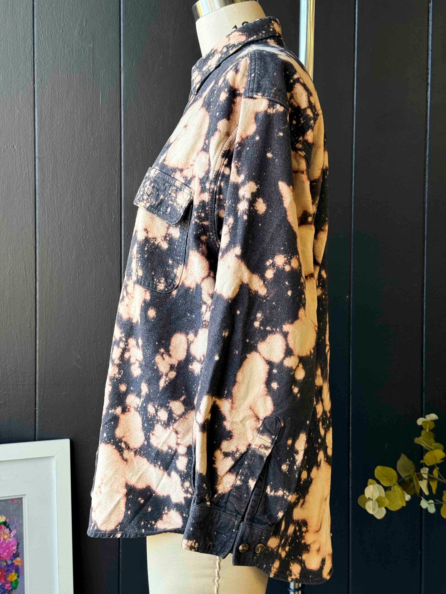 Vintage Field & Stream Bleach Splatter Cotton Shirt - Size XL