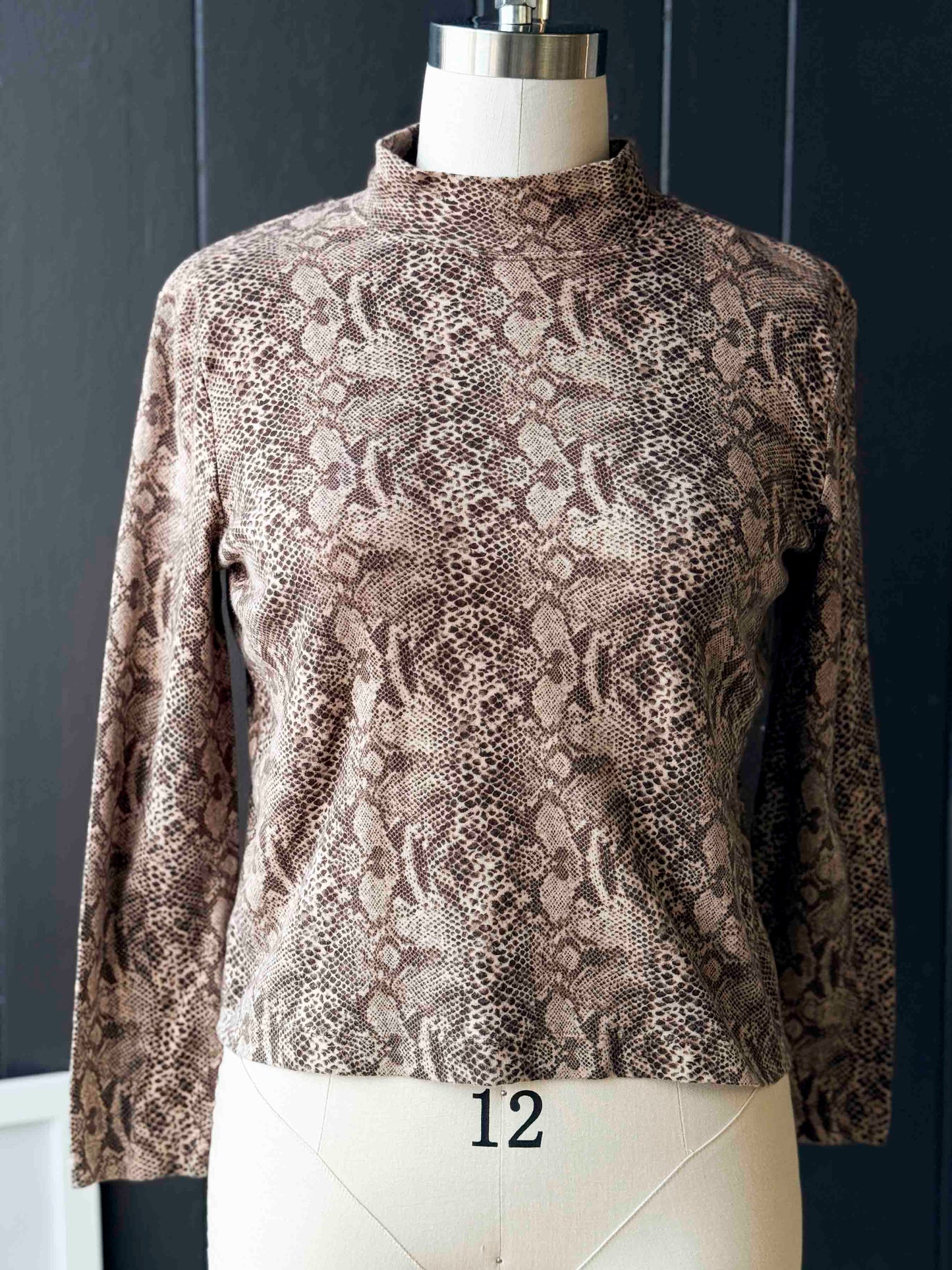 Pre-loved Jones New York Sport Snake Print Long Sleeve Top - Size M