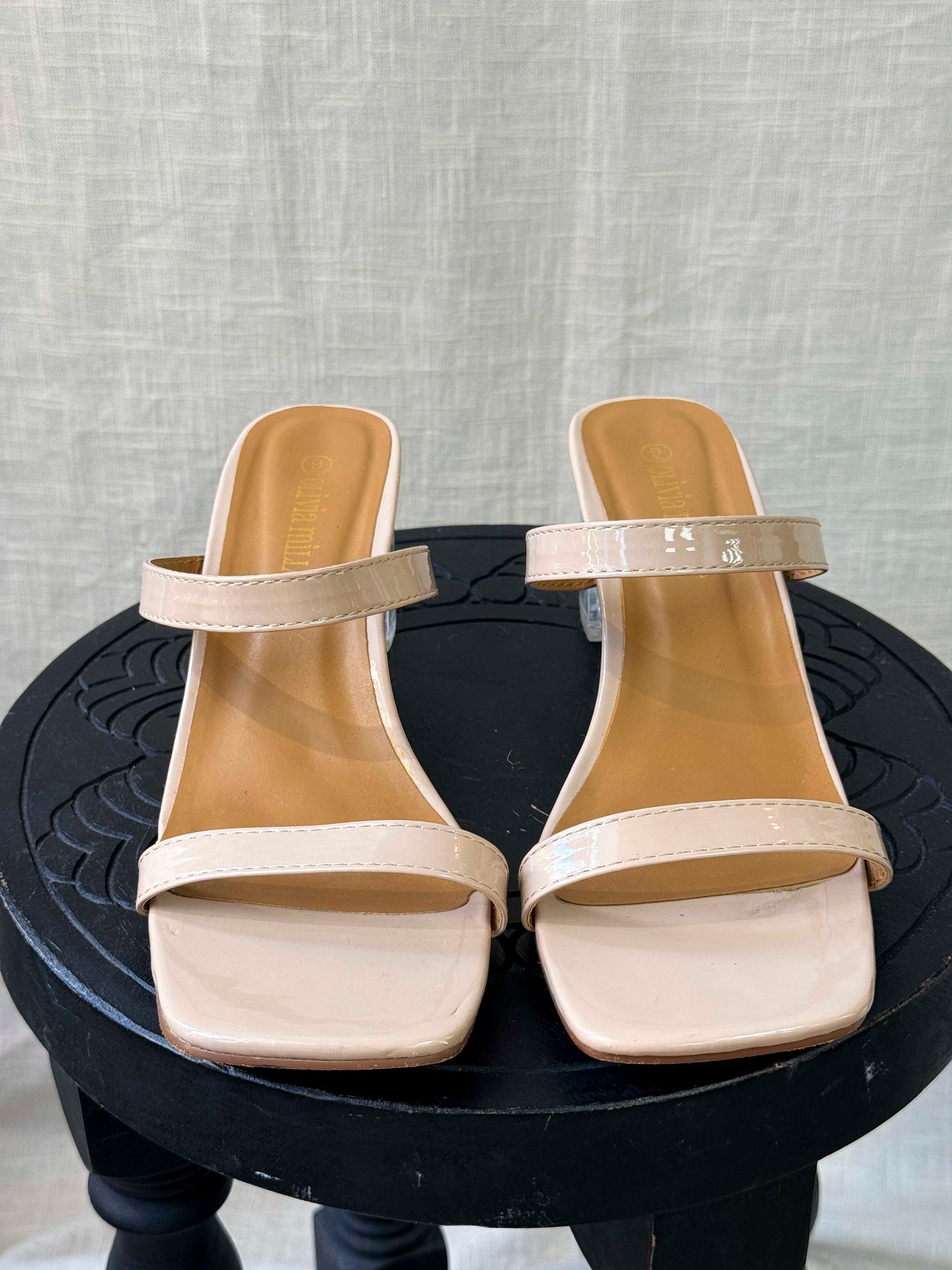 Pre-loved Olivia Miller Beige And Clear Heels - Size 9