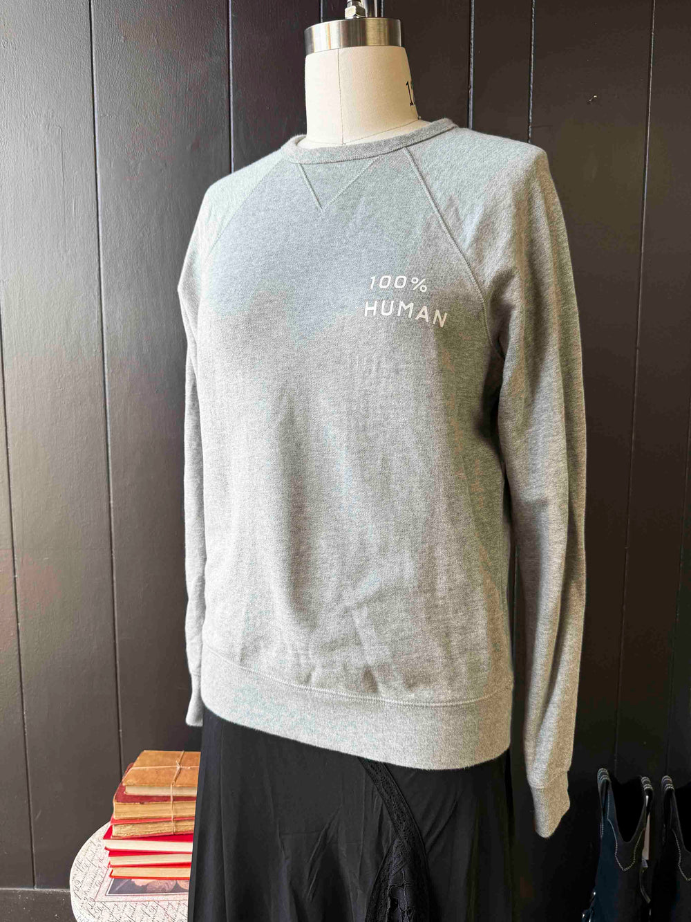 Pre-loved 100% Human Crew Athletic Grey Sweatshirt - Size S