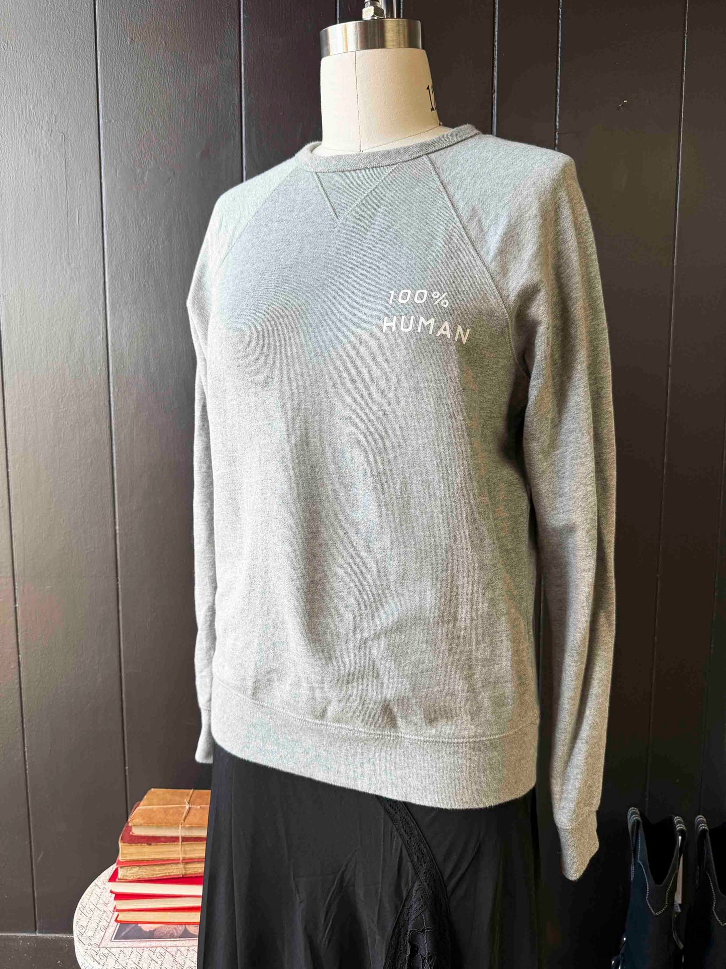 Pre-loved 100% Human Crew Athletic Grey Sweatshirt - Size S