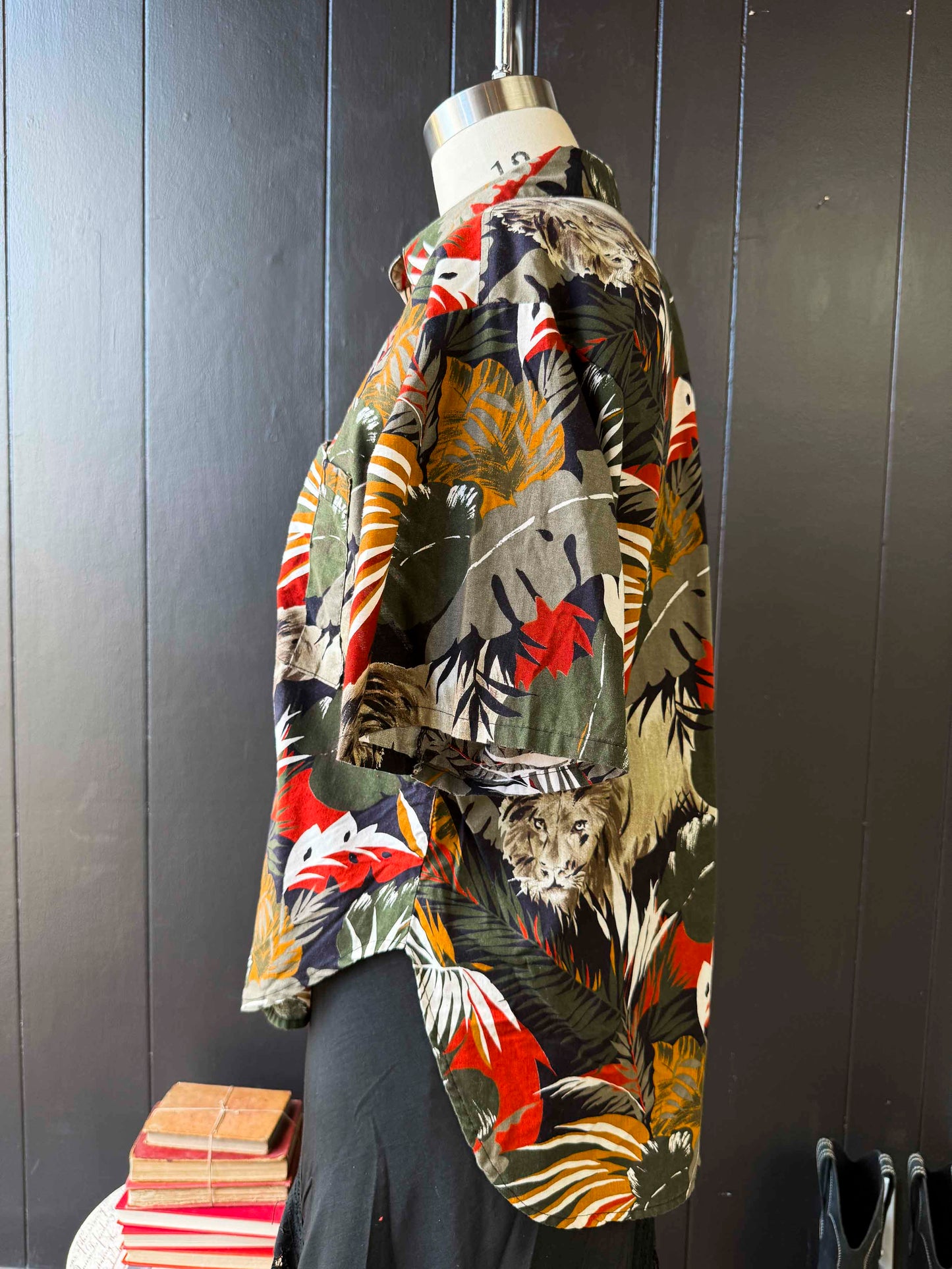 Vintage Lawerence Steven’s Jungle Print Button-down Top - Size L
