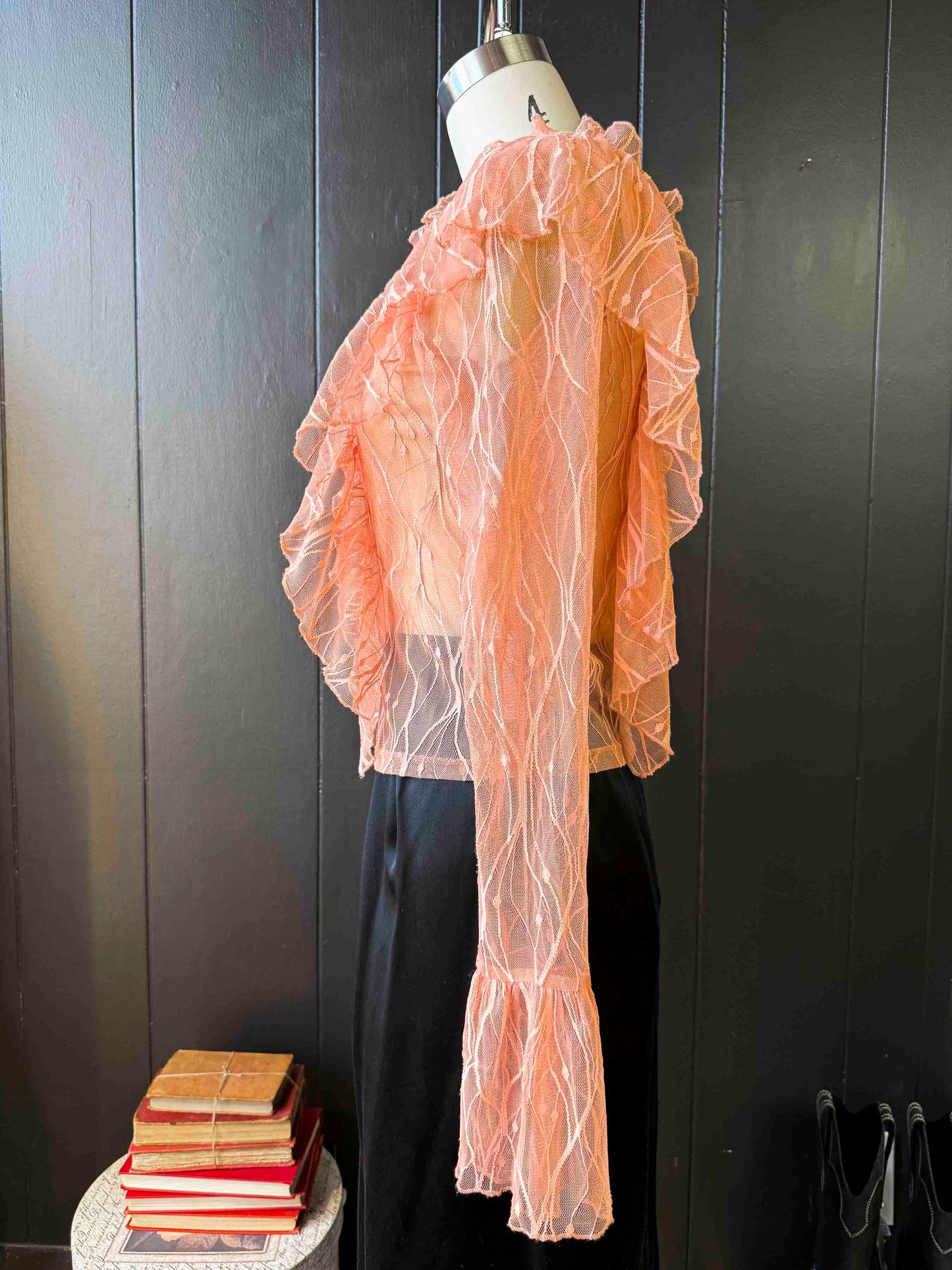 Pre-loved Sheer Pink Ruffle Blouse - Size S