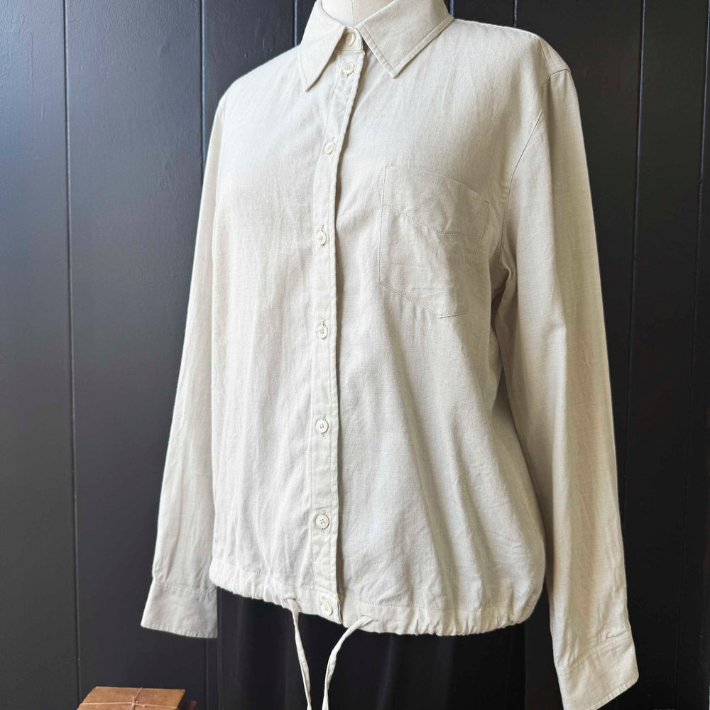 
                      
                        Pre-loved Tan Button-down Cinched Bottom Top - Size M
                      
                    