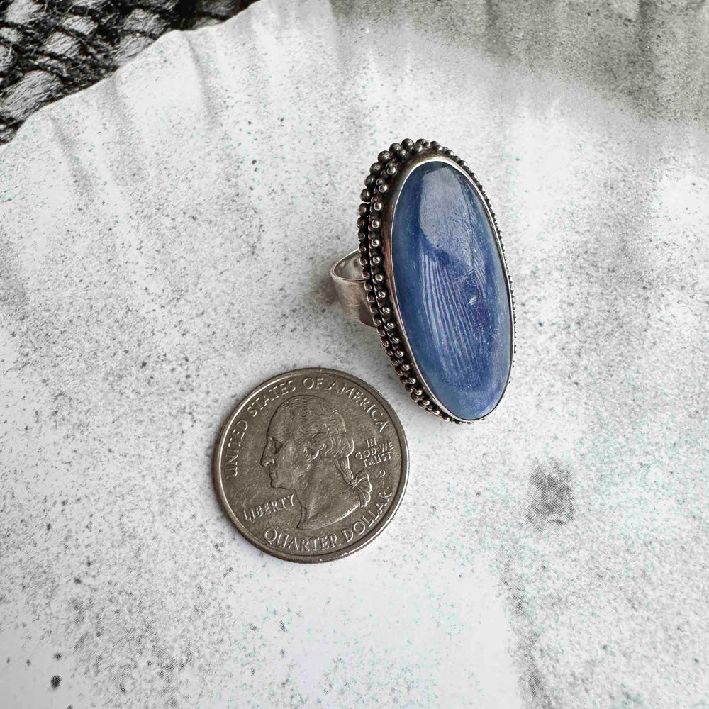 
                      
                        Vintage Sterling Silver Kyanite Statement Ring – Size 6
                      
                    