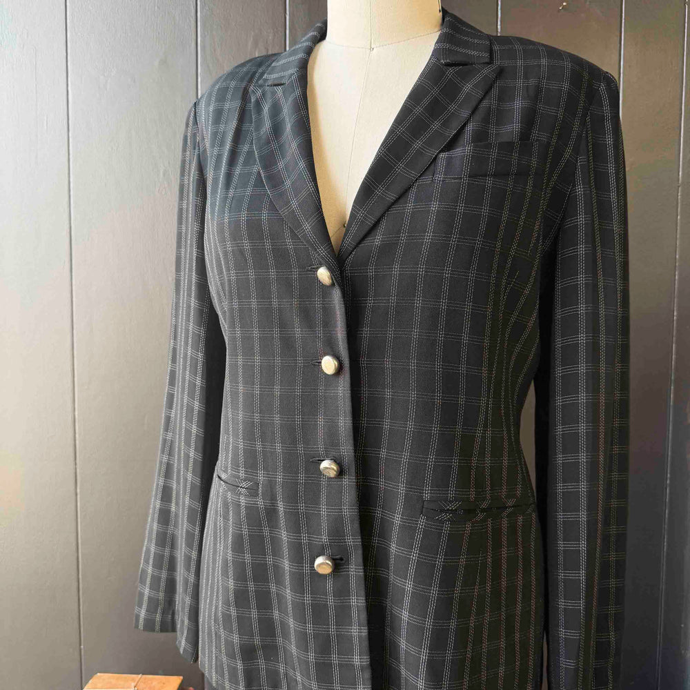 Pre-loved Black Check Blazer - Size L