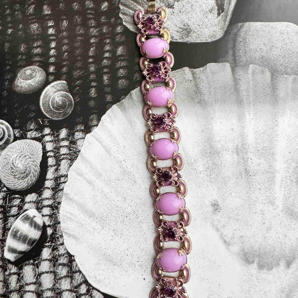 
                      
                        Vintage Lavender Enamel & Amethyst Rhinestone Bracelet
                      
                    