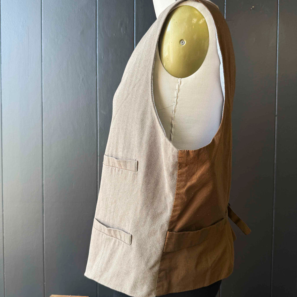 Pre-loved Tan Herringbone Vest - Size XL