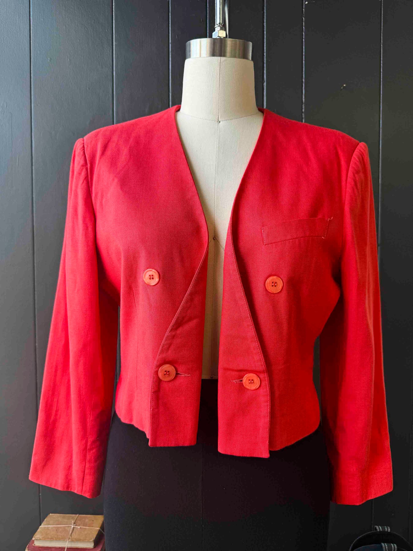 Vintage Petite Pink Crop Blazer - Size L