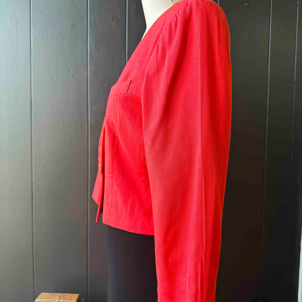 Vintage Petite Pink Crop Blazer - Size L