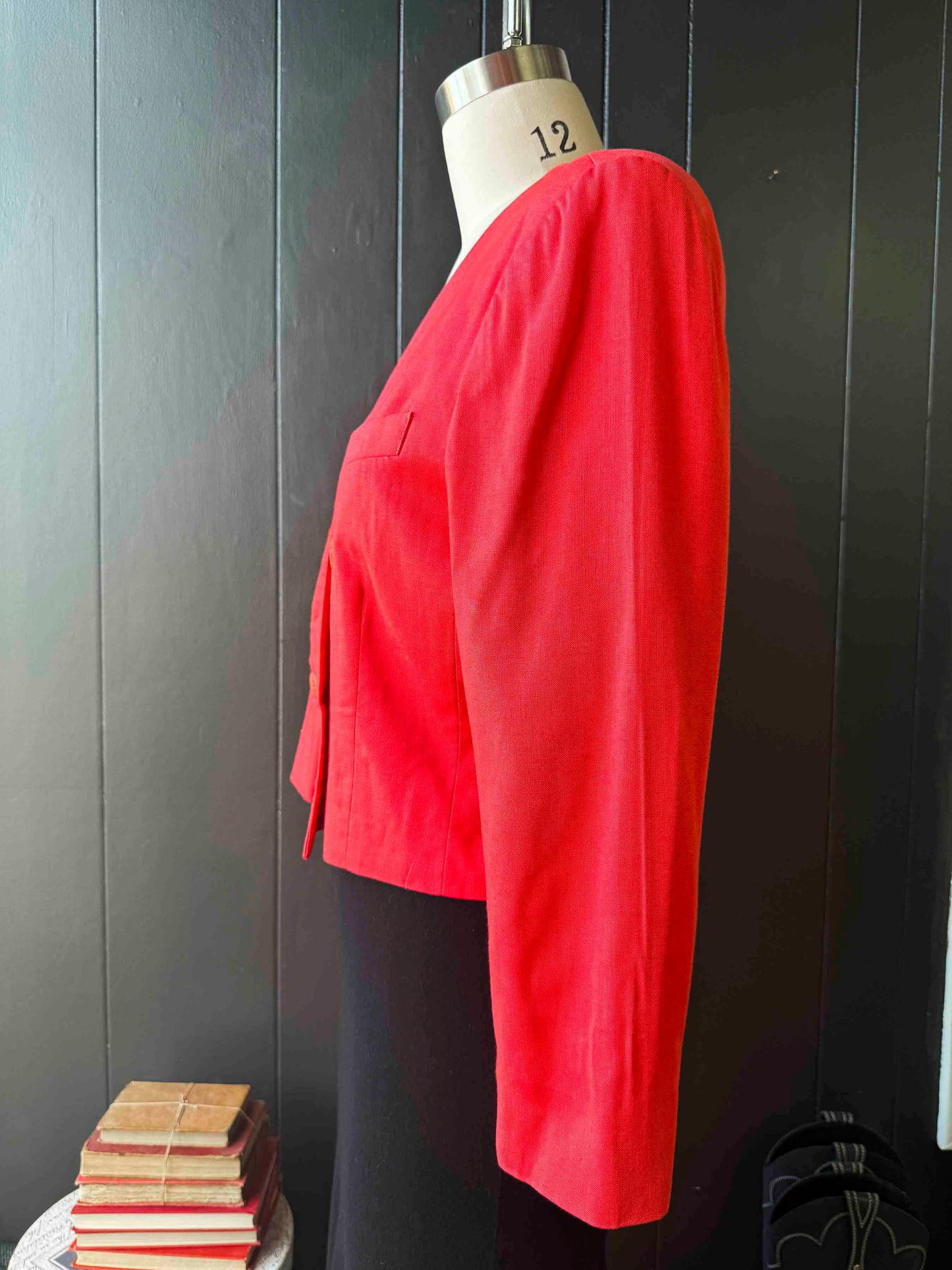 Vintage Petite Pink Crop Blazer - Size L