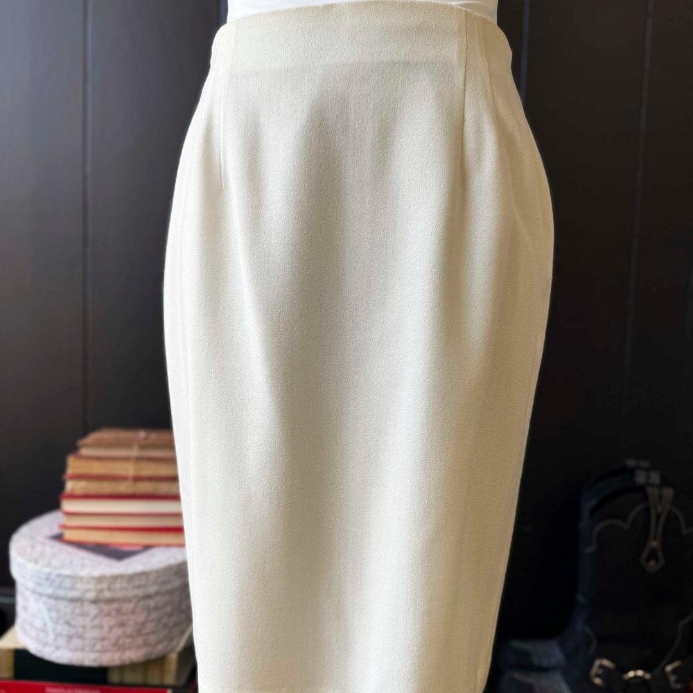 Pre-loved Cream Wool Skirt - Size XL