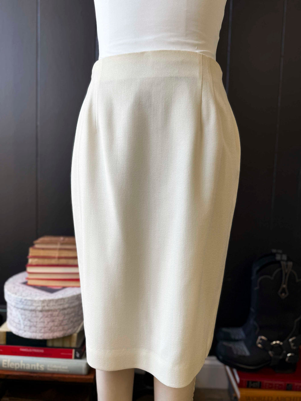 Pre-loved Cream Wool Skirt - Size XL