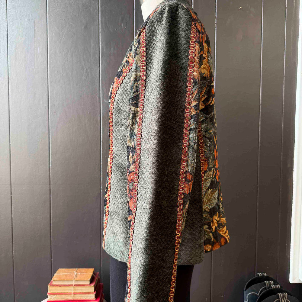 Vintage Custom Handmade Currant Berry & Foliage Jacket - Size M