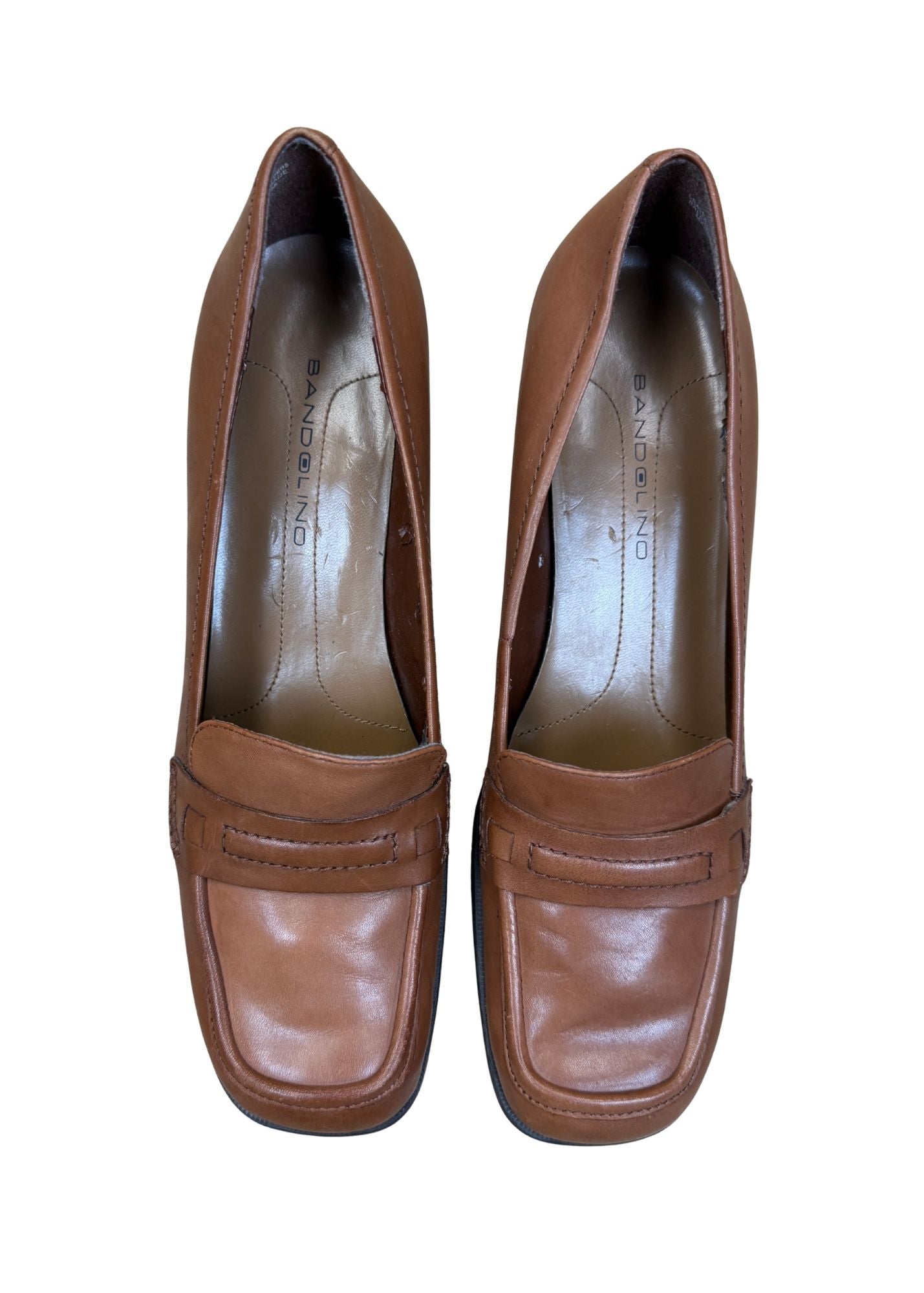 Pre-loved Bandolino Brown Loafers Heels  - Size 9.5